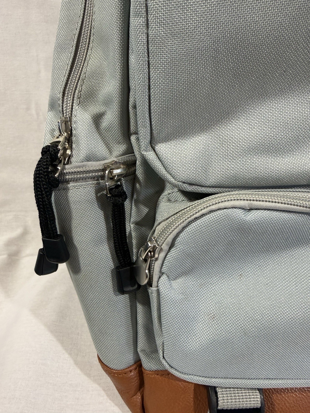 Thrasher Gray/Brown Logo Large Backpack Zip Closure, Pockets, Padded Straps