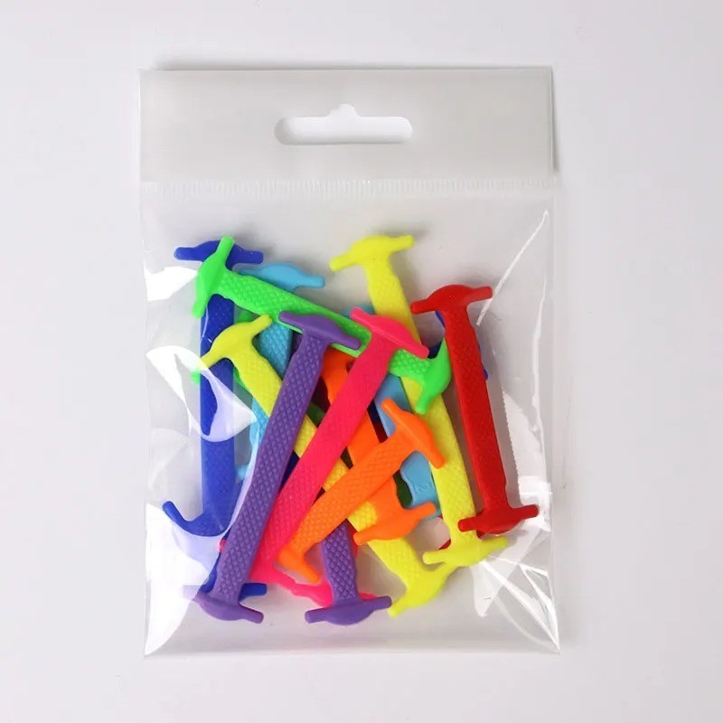 16/12PCS Silicone No Tie Shoelaces Elastic Stretch Shoe Laces for Kids Adults