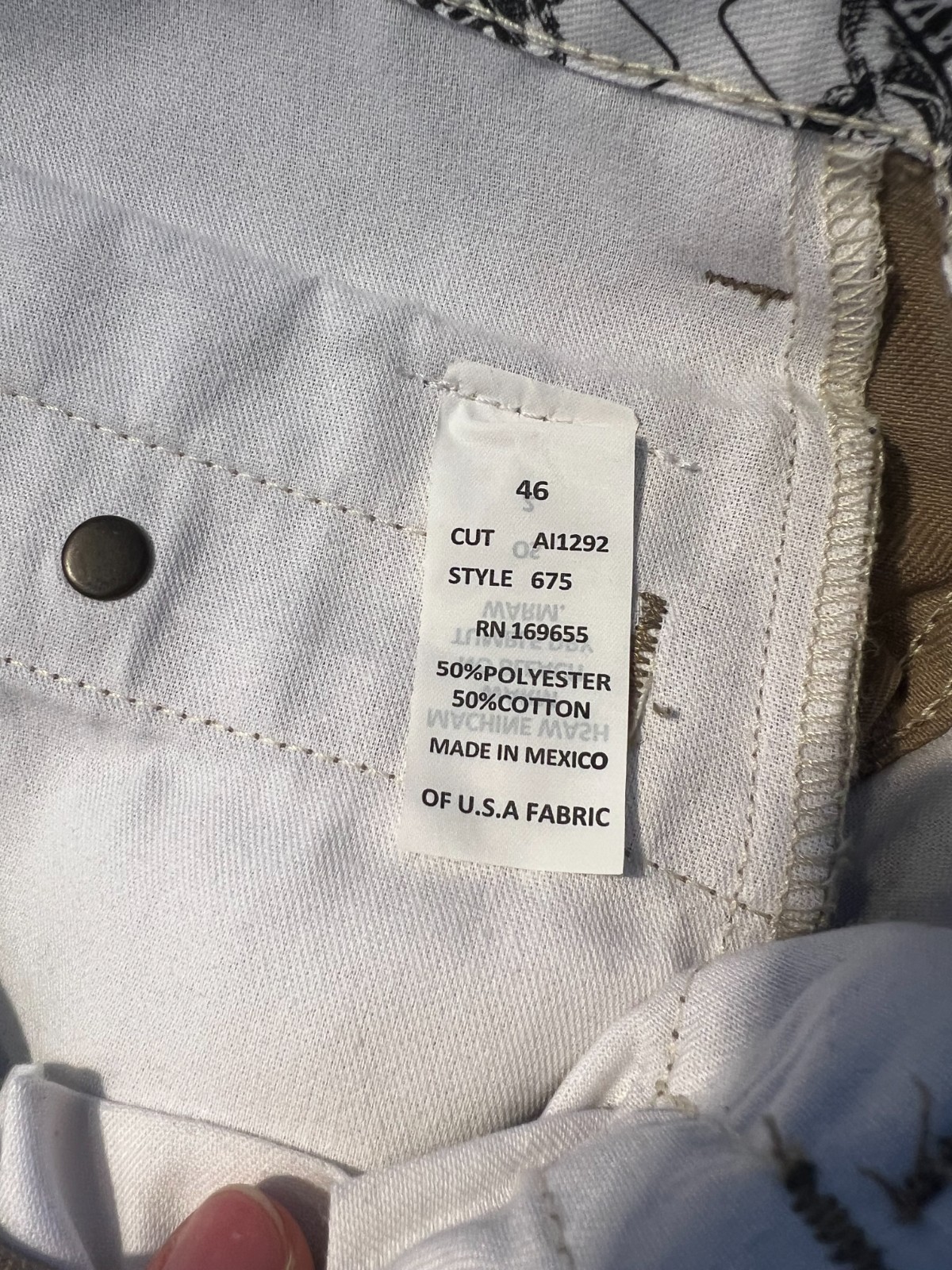 Ben Davis Gorilla Cut Work Pants Mens 46 Tan Poly Cotton Straight Leg 675