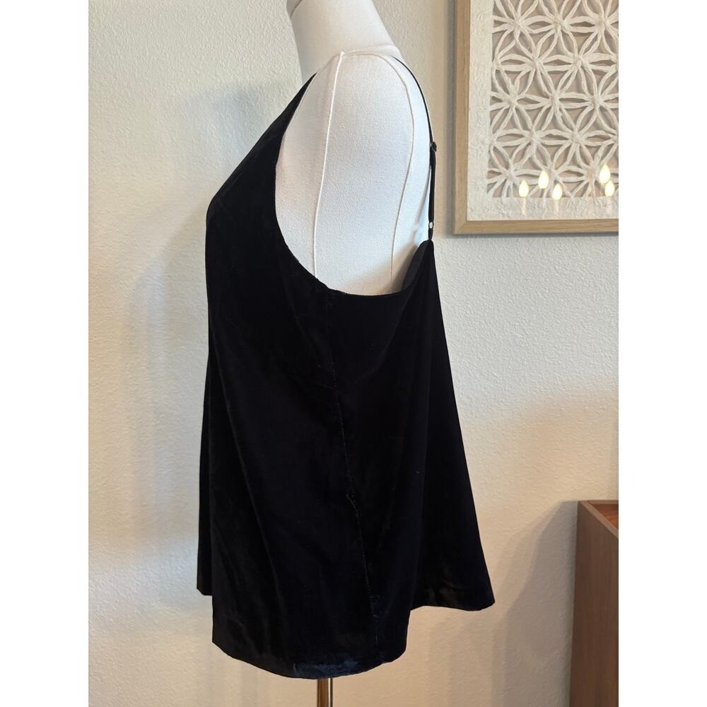 DAHLIA Black Velvet Cami Tank Top Whimsigoth Western Nightclub | LARGE