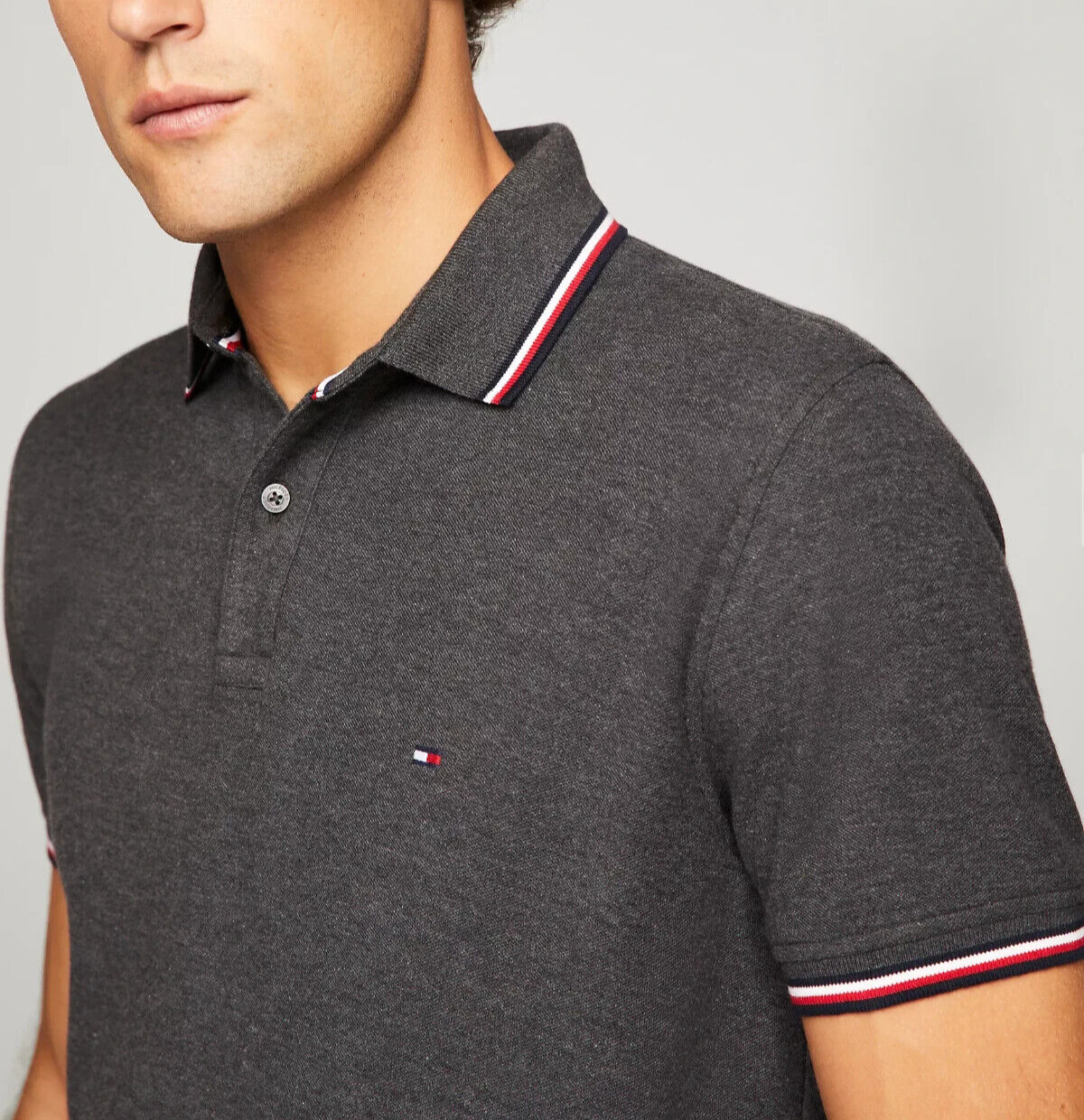 Tommy Hilfiger Men’s Quick Dry Wicking UV Protection Stripe Tipping Polo Shirt