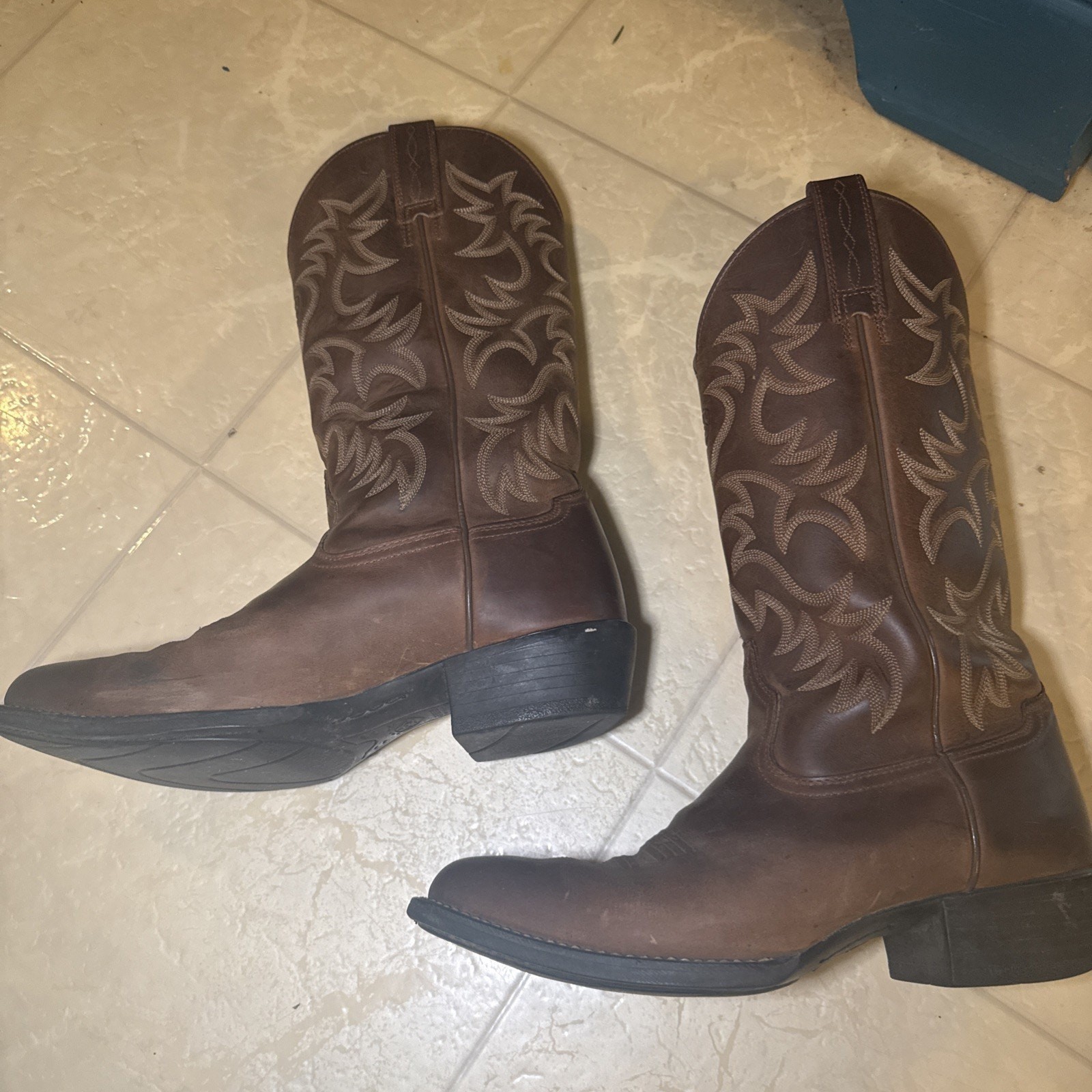 Ariat Heritage R Toe Western Cowboy Boots Men’s 9D Brown 10002204