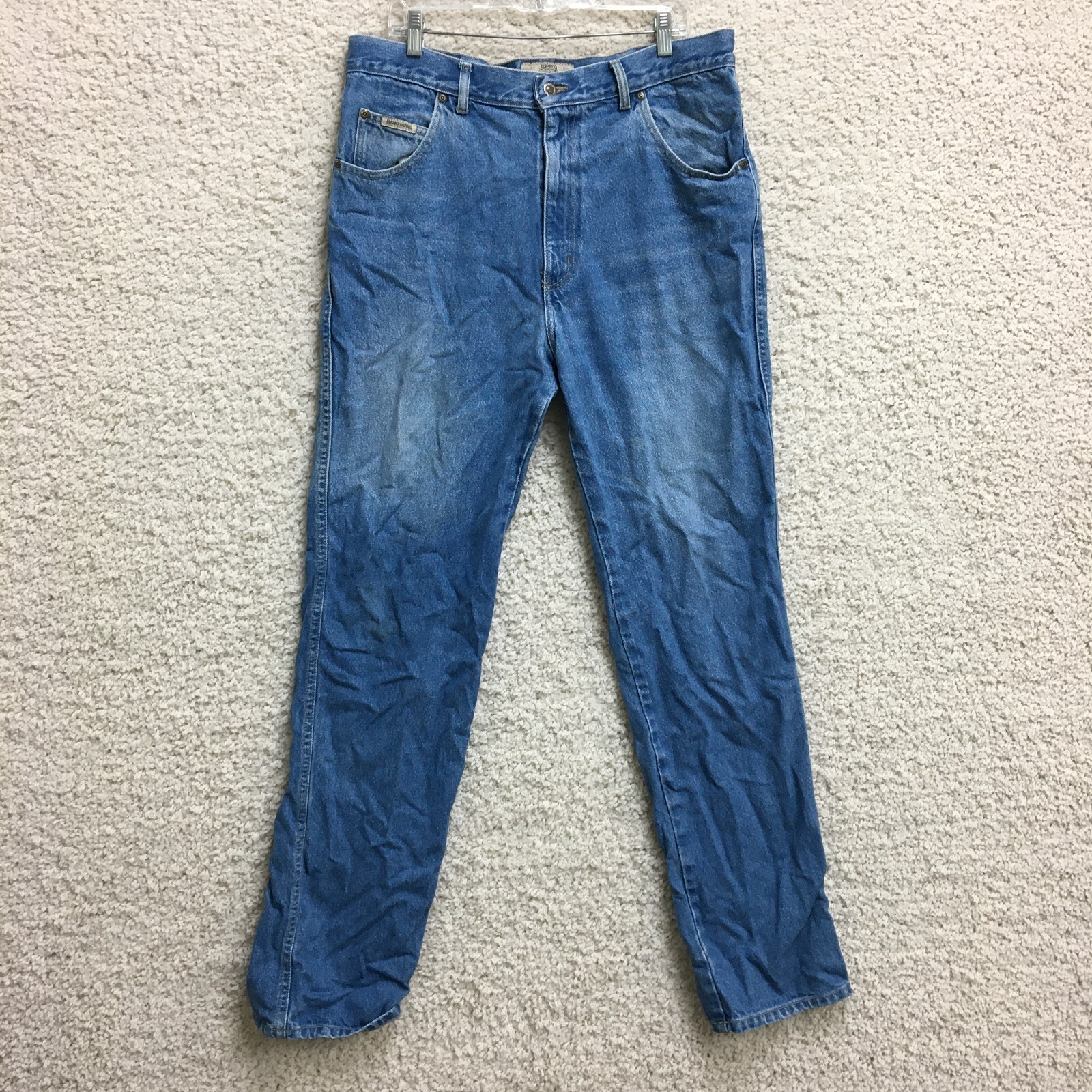 Schaefer Ranch Hand Jeans 36×35 Mens Blue Denim Straight Medium Wash Casual