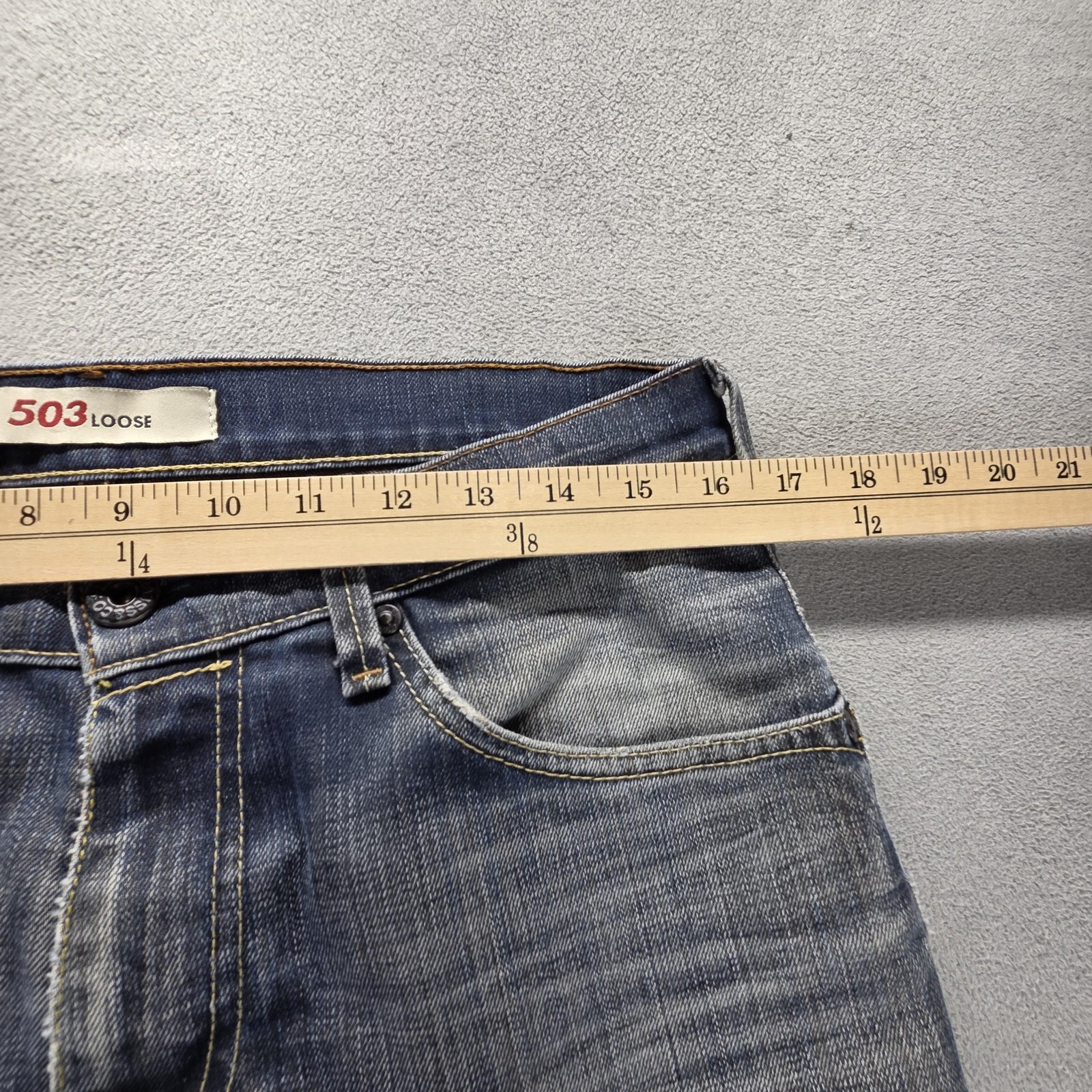 Vintage Levis 503 Jeans Mens 32×32 Blue Loose Engineered Whiskers Honeycomb