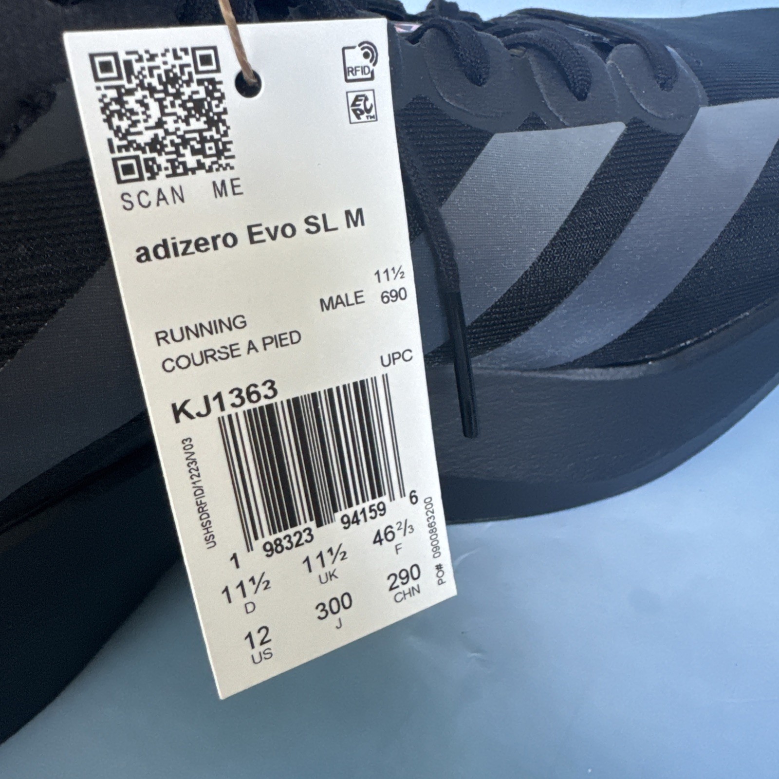 **Adidas ADIZERO EVO SL Grey Five Black Lime (KJ1364) NEW Men’s Size 12