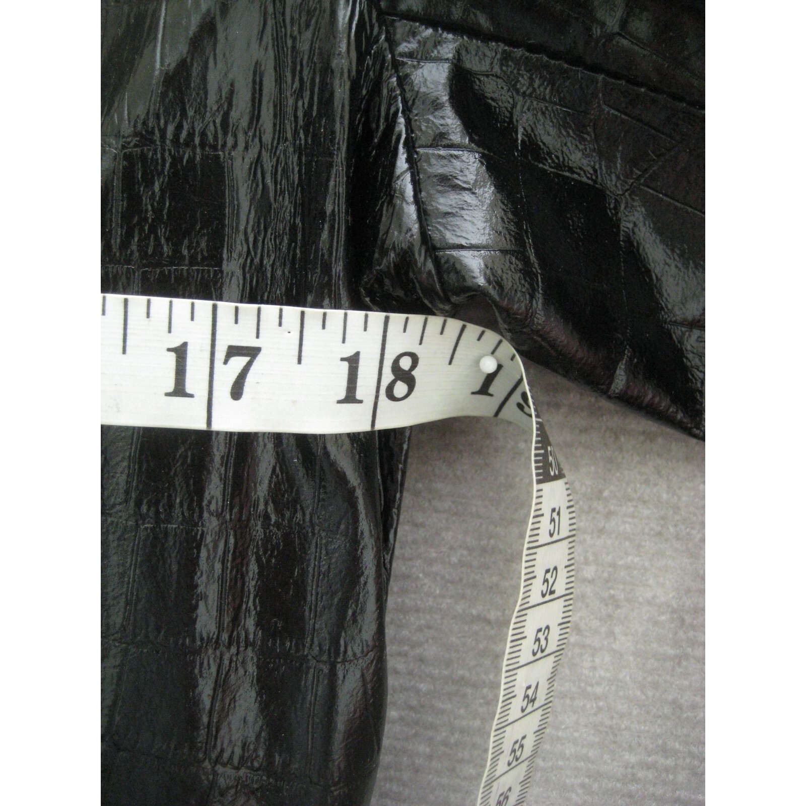 Newport News Jacket Leather Lined Size 12 Black Animal Print Long