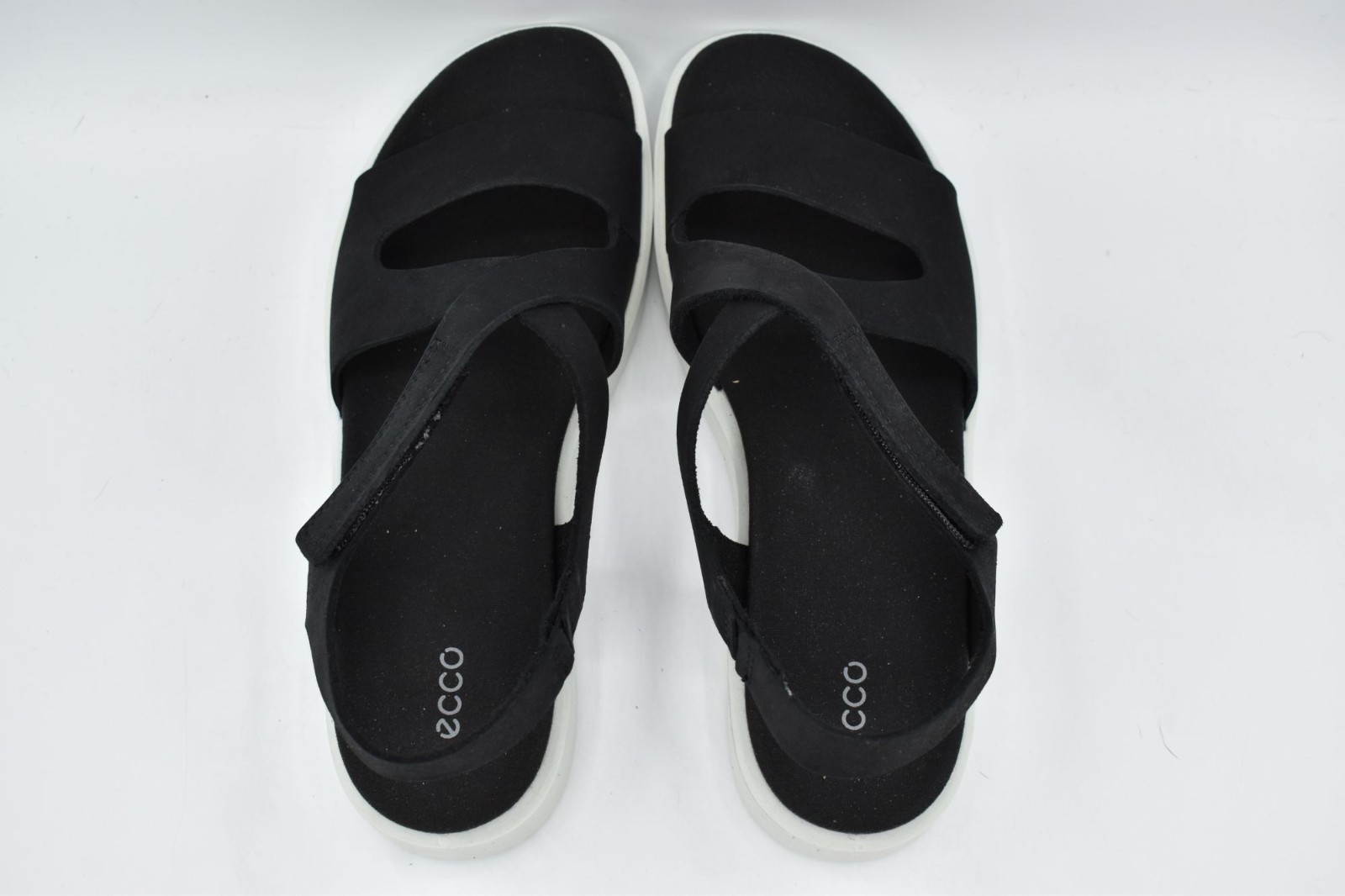 ECCO Womens EU 40 US 9-9.5 Flowt Black Leather Strappy Crosstrap Sandals Shoes