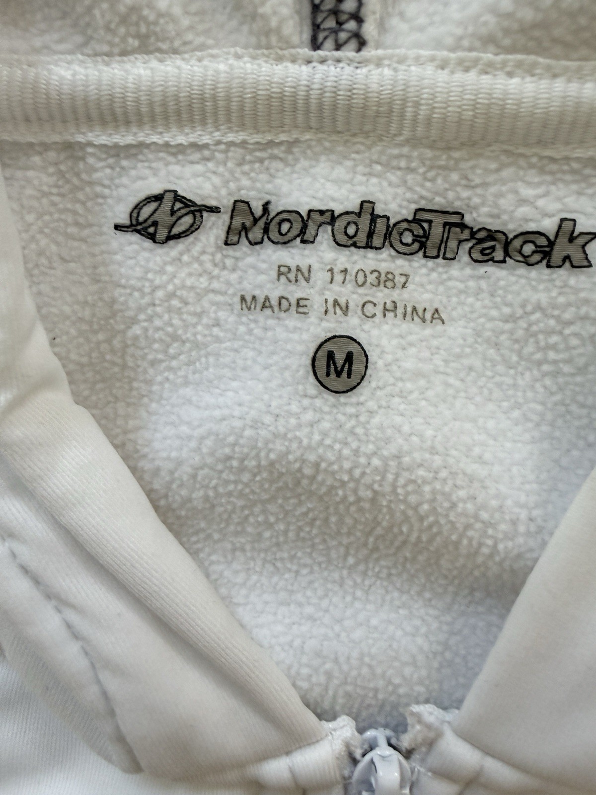 Nordic Track Half Zip Workout Hoodie White Black Outdoor Indoor Athletic Medium