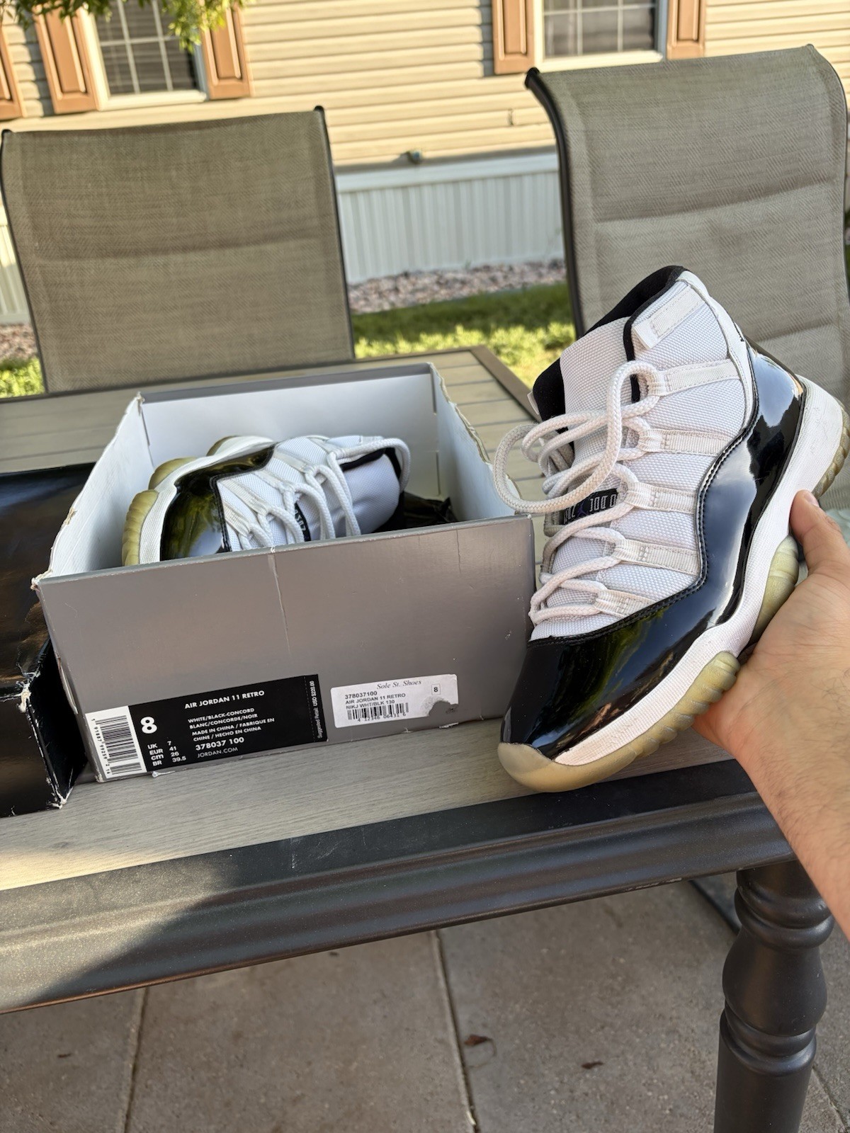Jordan Air Jordan 11 Retro GS White/Black Sneaker 8 378037-100