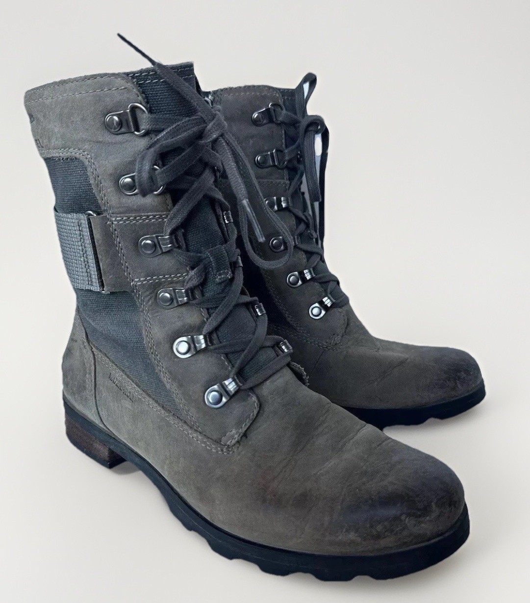 Sorel Emelie Conquest Lace Up Combat Style Boots Shoes Women’s Size 6.5