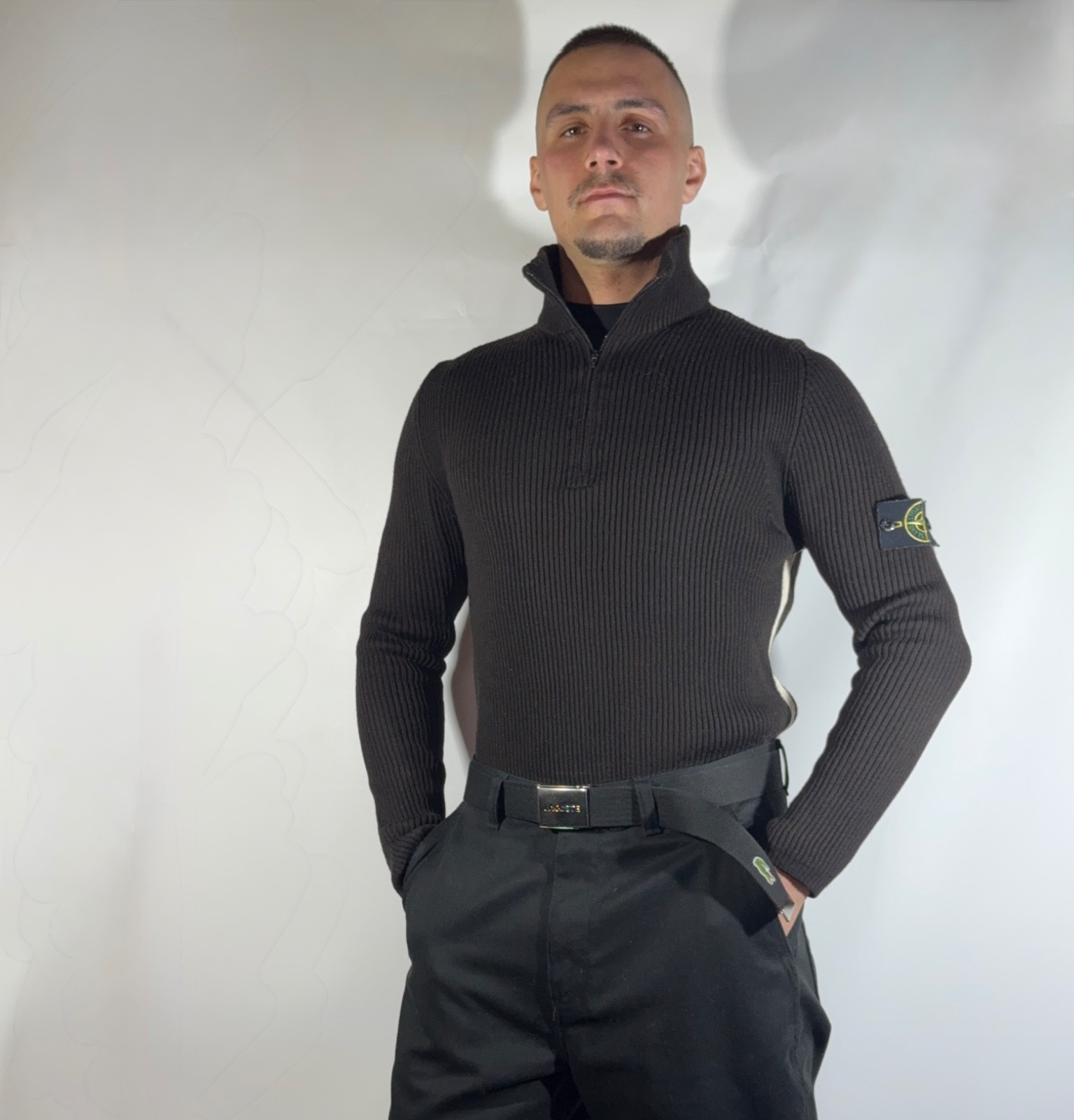 vintage wool sweater 1/3 zip Stone Island size M