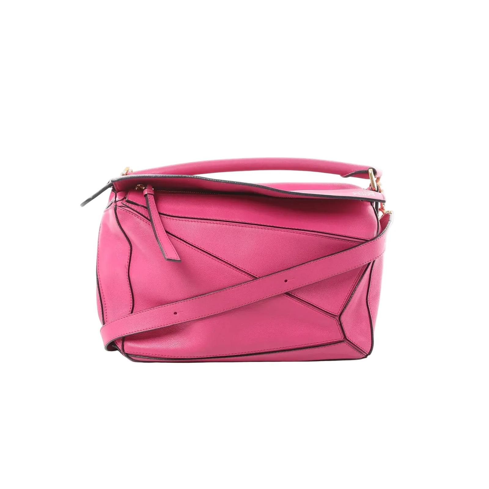LOEWE Puzzle Medium Leather 2Way Handbag in Pink