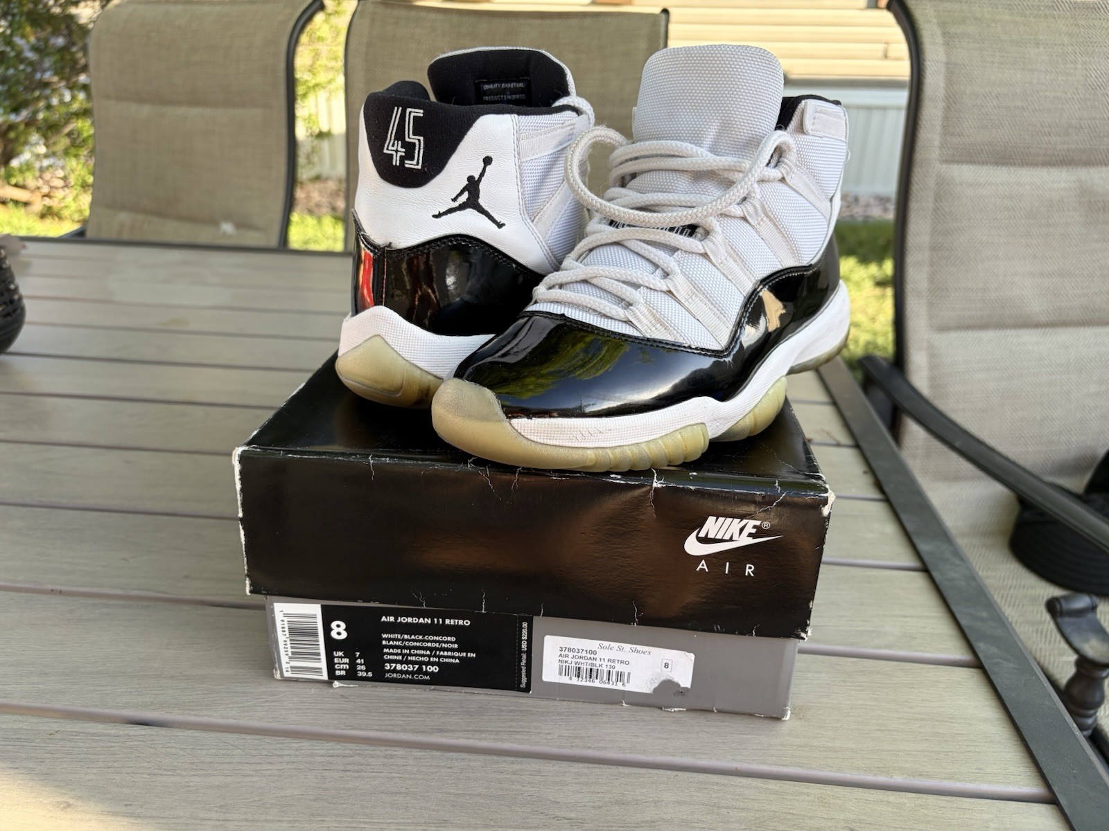 Jordan Air Jordan 11 Retro GS White/Black Sneaker 8 378037-100