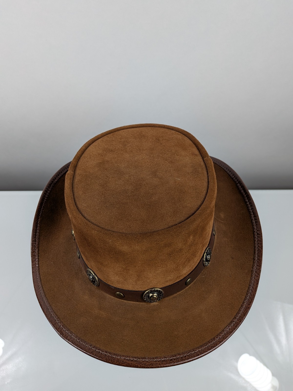 Winfield Cover Co. San Francisco Brown Suede Leather Western Cowboy Hat Small