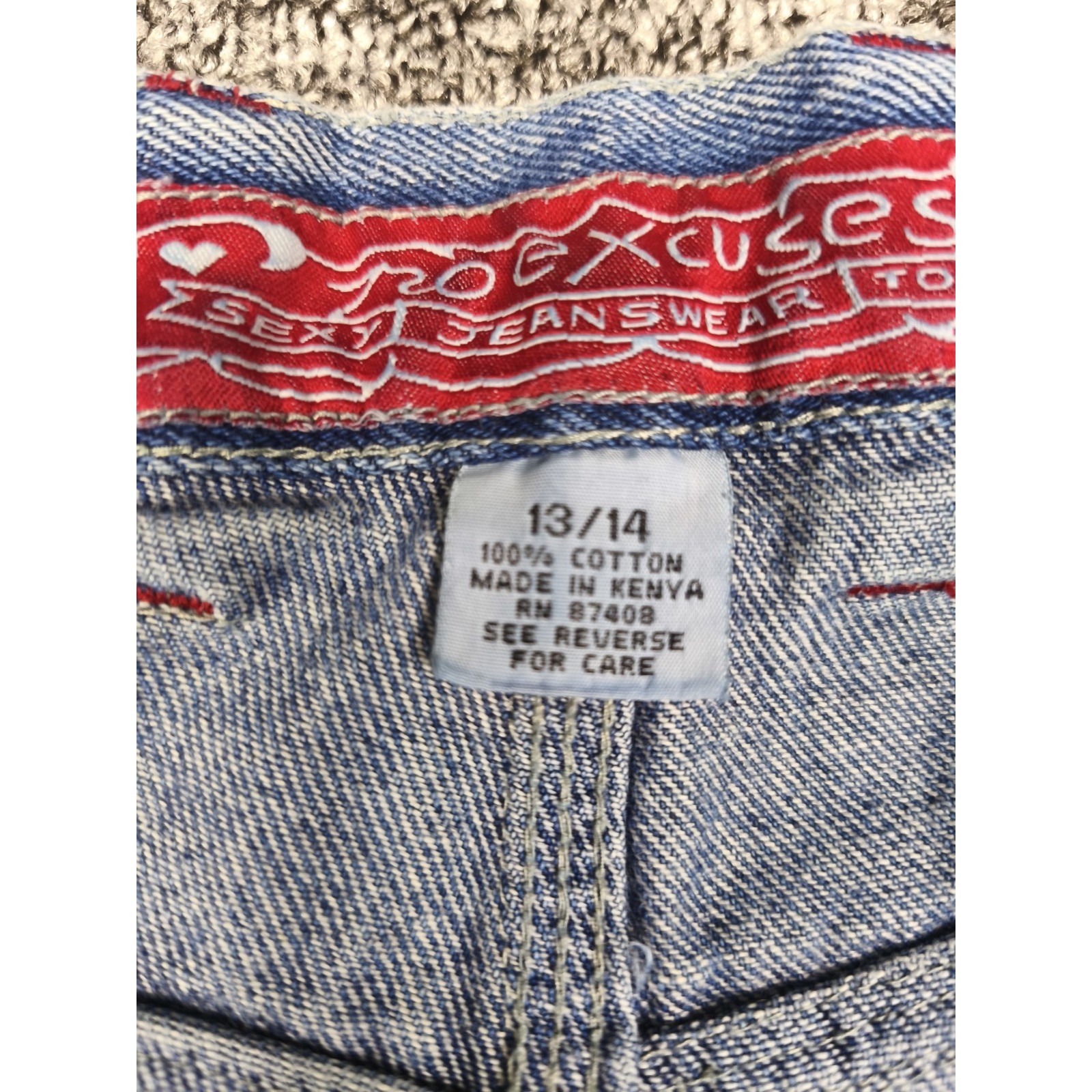 Vintage Y2K No Excuses Utility Leg Carpenter Jeans 13/14 Baggy Wide Leg Blue