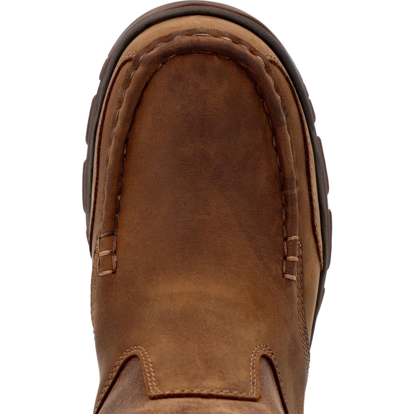 GEORGIA BOOT Men Athens SuperLyte Alloy Toe WP Wellington Boot Brown Size 9.5M