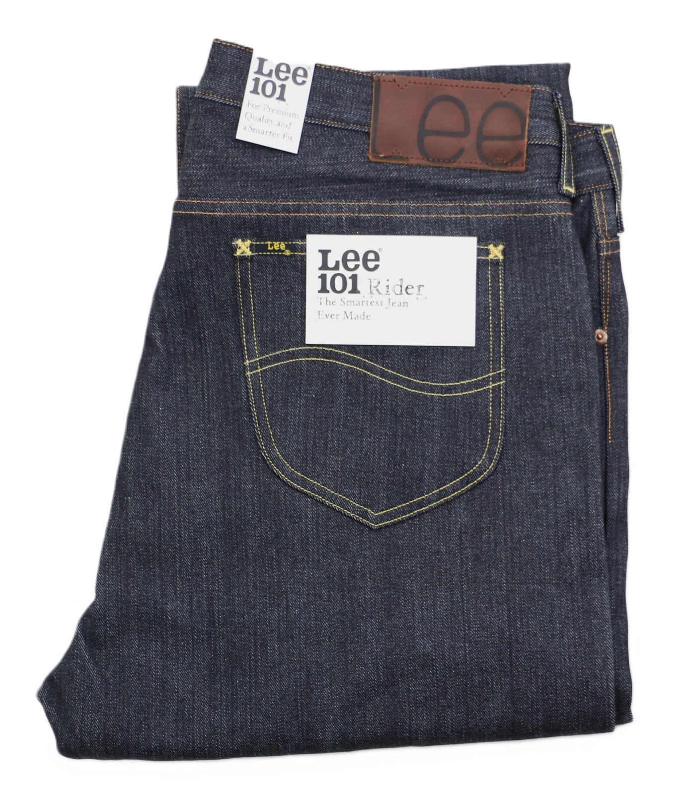 Lee 101 Rider Men’s Jeans Japanese Dry Selvedge Denim 13.75 oz Made in Italy New