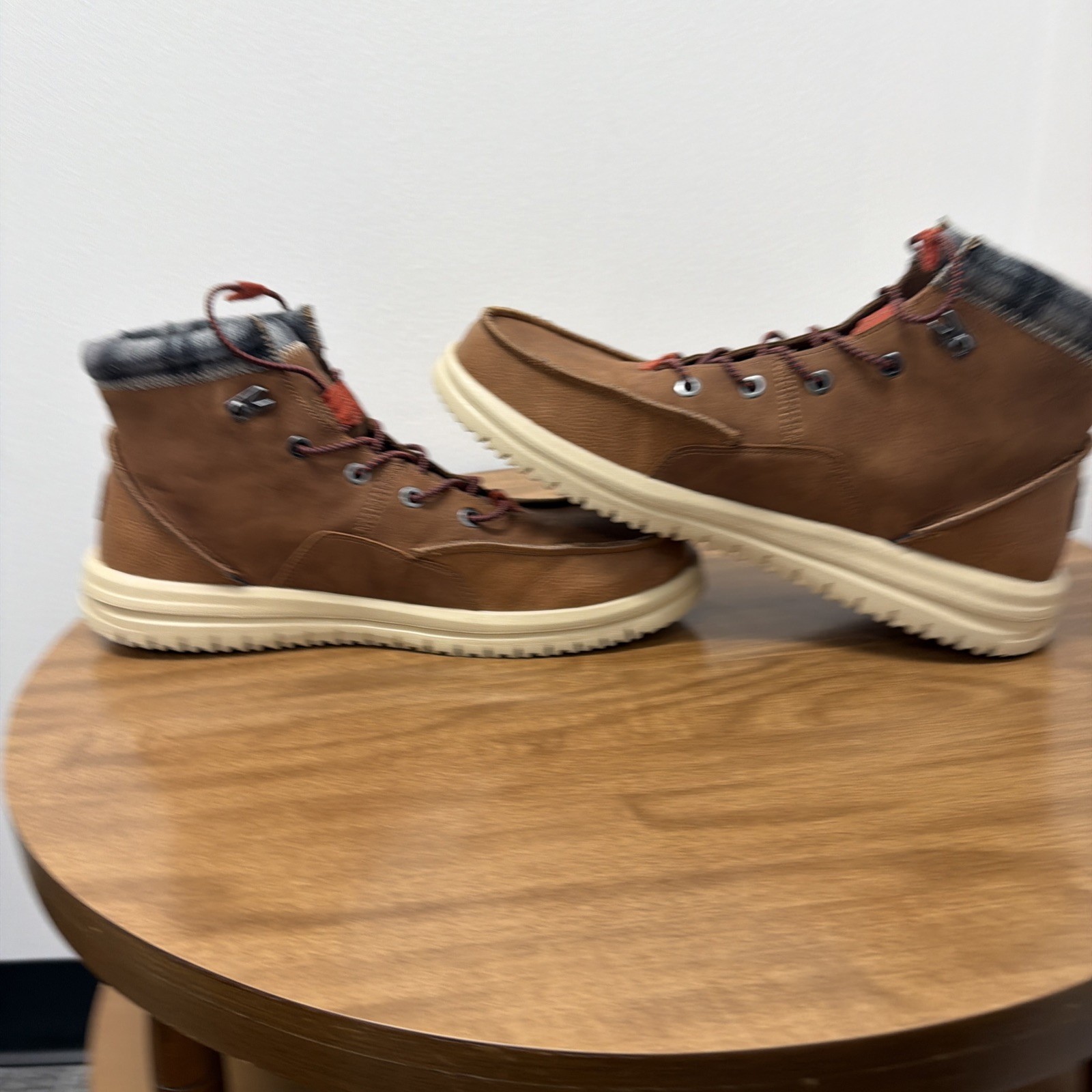 HEYDUDE Bradley Classic Boots, Mens 12 Medium Cognac Brown 42067-21N lace up