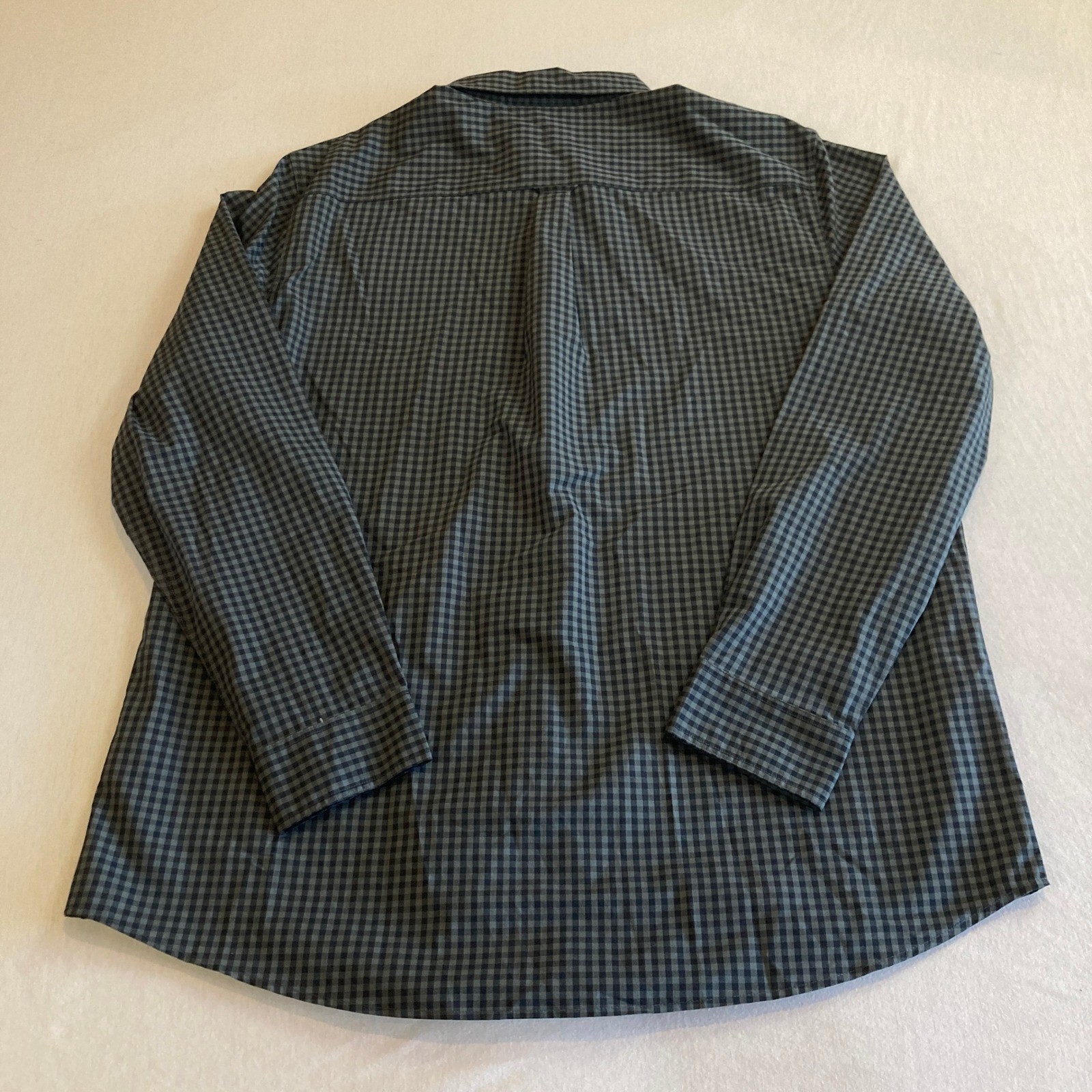 NEW Chaps Mens 2XL Graphite Gingham Stretch Easy Care Button Down Shirt NWT