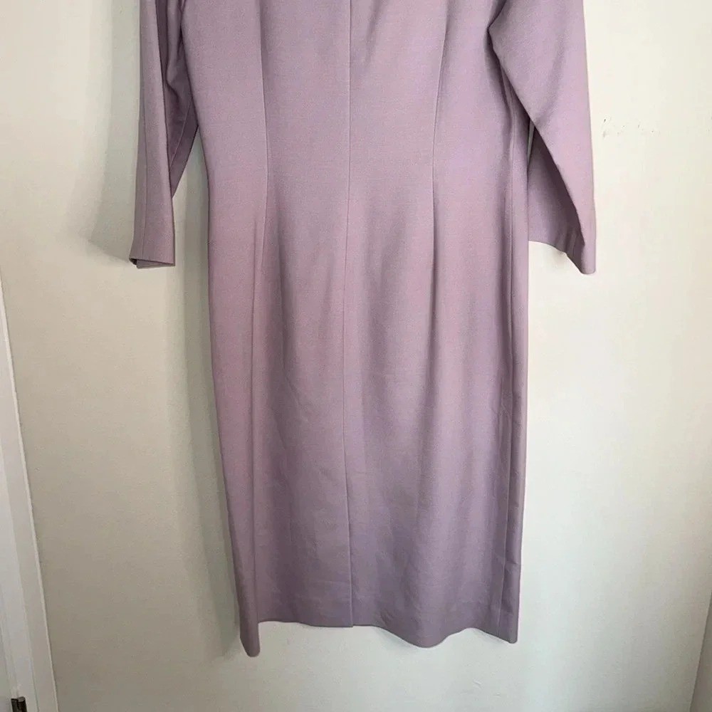NWT Ralph Lauren Purple Label Made in Italy Lilac Midi Dress Wool/Silk Size 12
