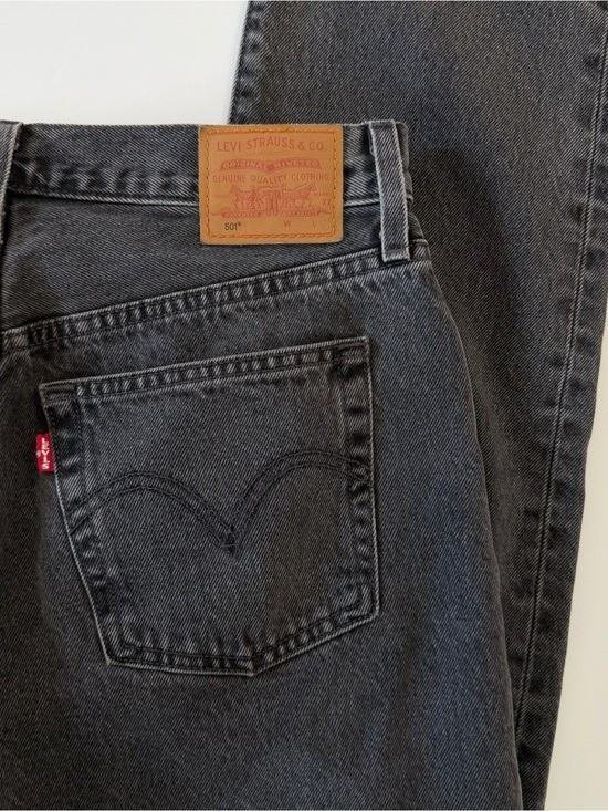 Levi’s Premium 501 Original Fit Women 29 Take A Hint Black Button Fly 27” Inseam