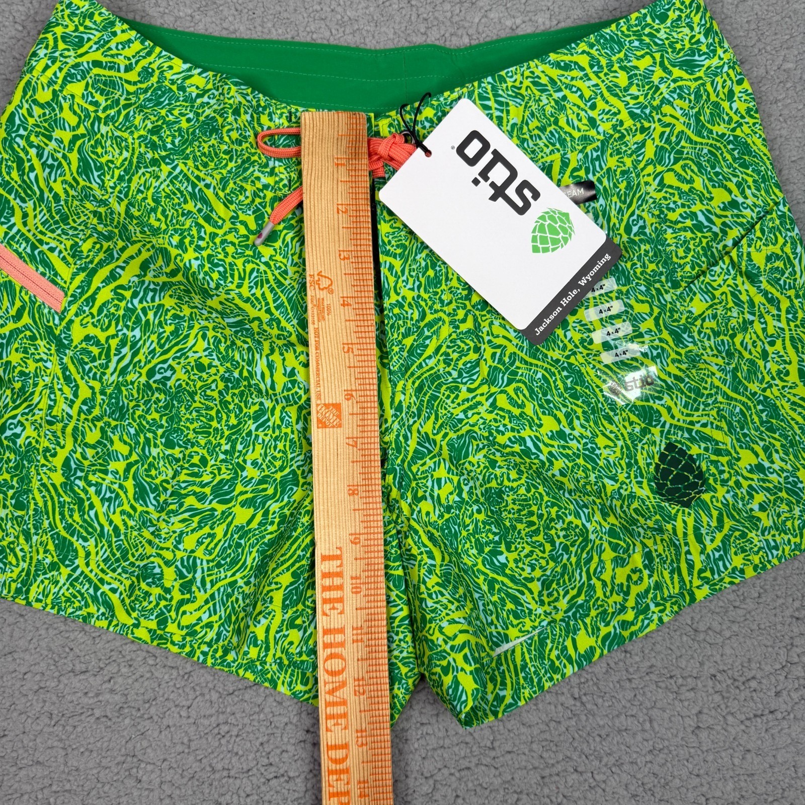 Stio CFS Board Short Womens 4 Green Waves 4″ Swim Hiking Beach UPF Quick Dry NWT