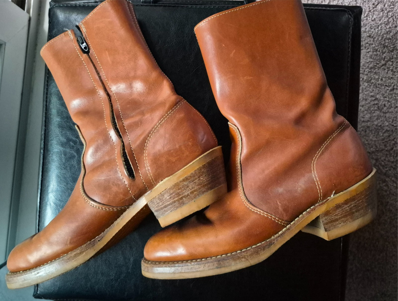 Vintage Red Wing Pecos NailSeat Women Cowboy Boots 8.5 – 9 B Made in USA Miragum