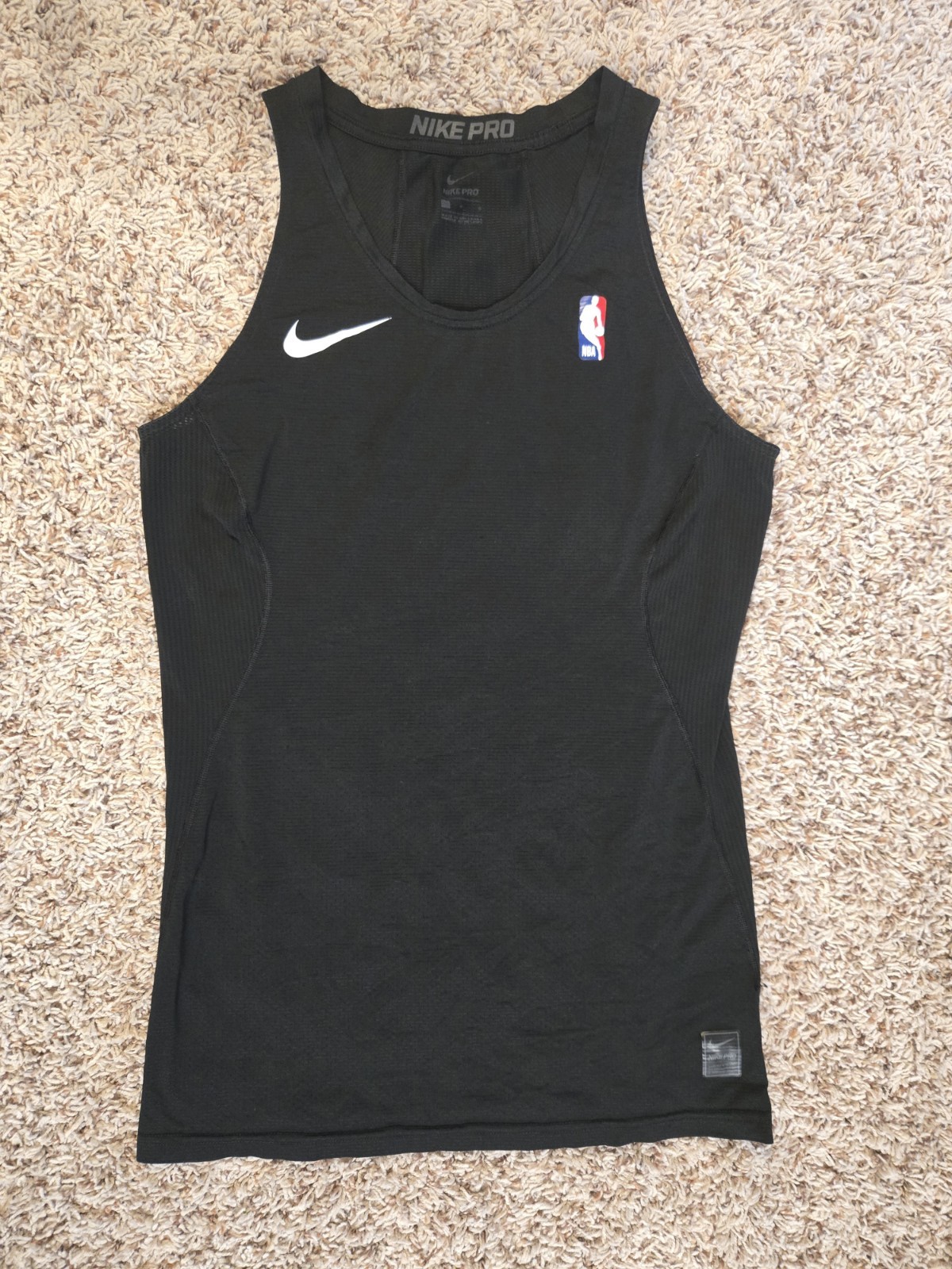Nike NBA Authentic Compression Pro Tank Top Black Team Player Issued LT 880804