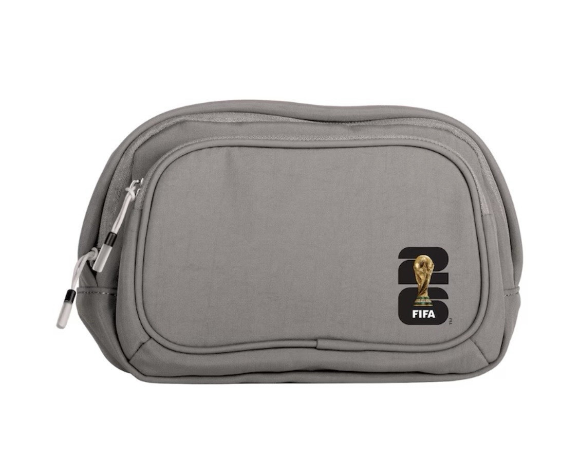 FIFA Gray Fanny Pack Zip Closure Unisex Adults FIFA World Cup Trophy