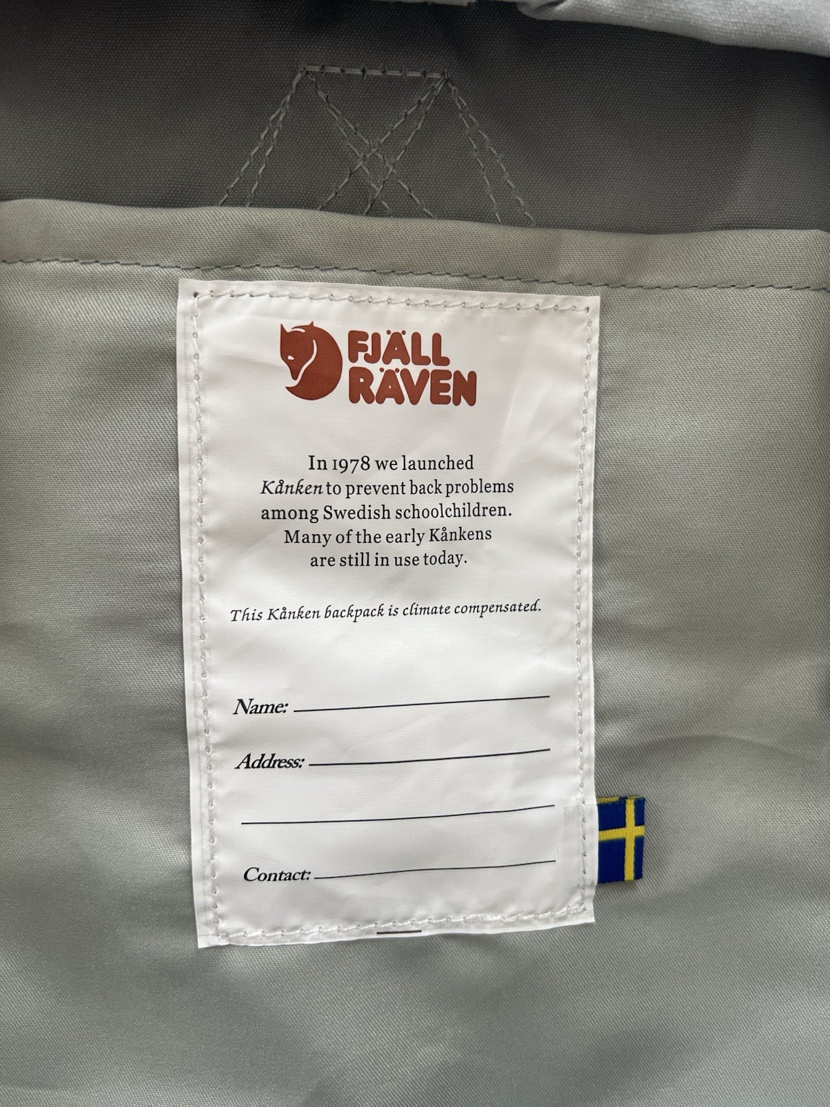 Fjallraven – Kanken Backpack – Fog Size A Smaller Version/ 16L