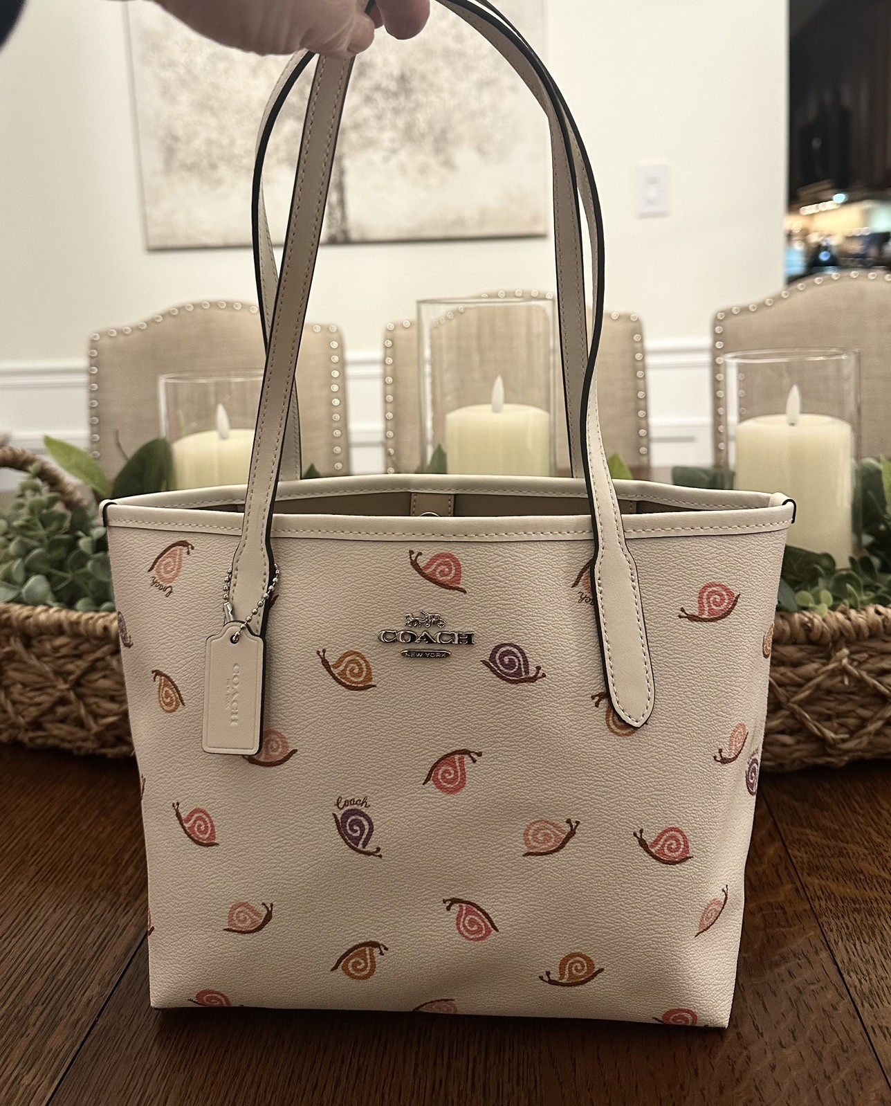 NWOT Coach City Tote Bag With Snail Print
