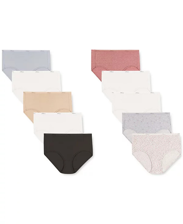 Women’s Cotton Brief 10-Pack Underwear, PW40EG tagless size 8 xl briefs