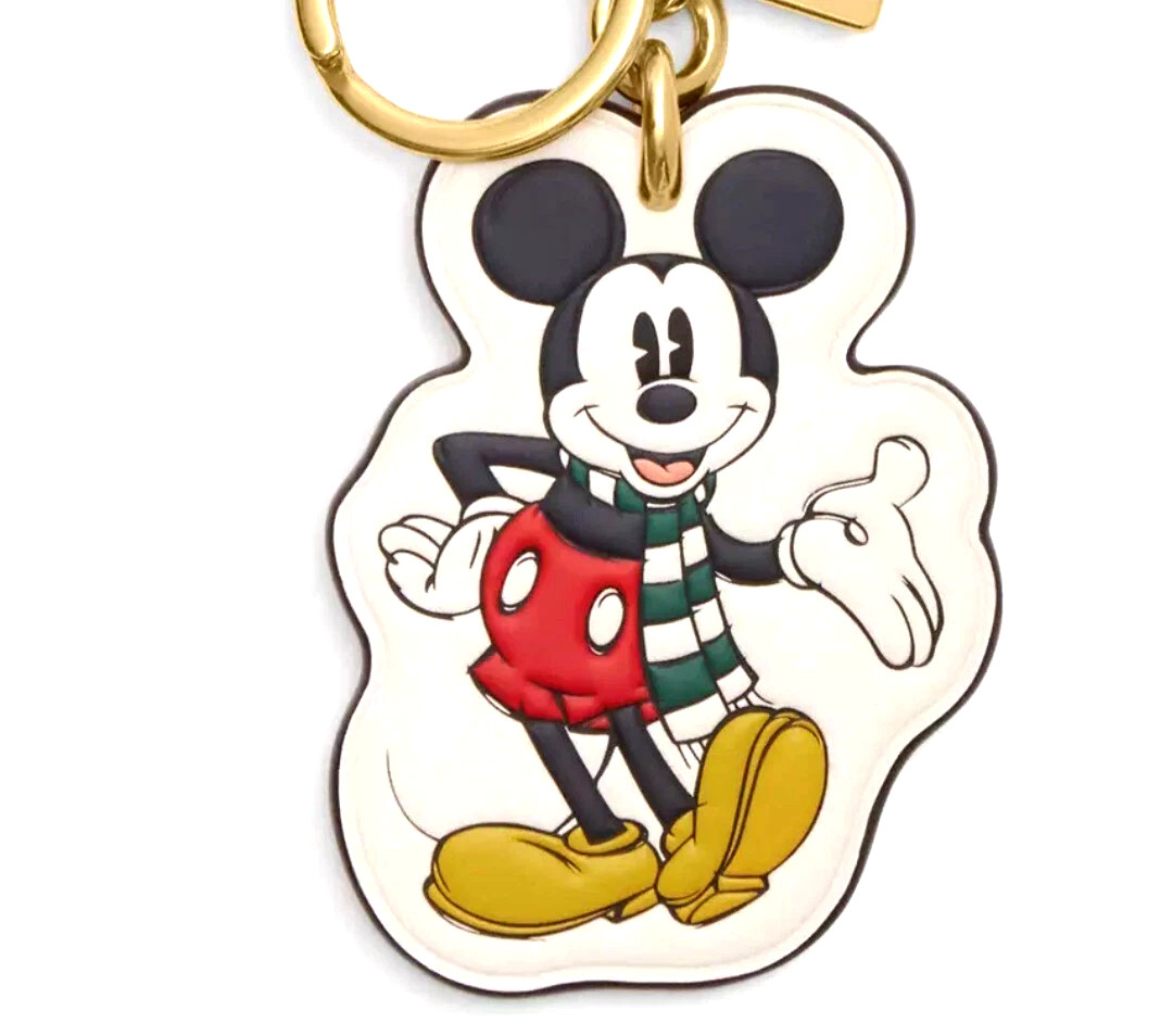 NWT Coach CN0009 Disney X Mickey Mouse Bag Charm Key Chain