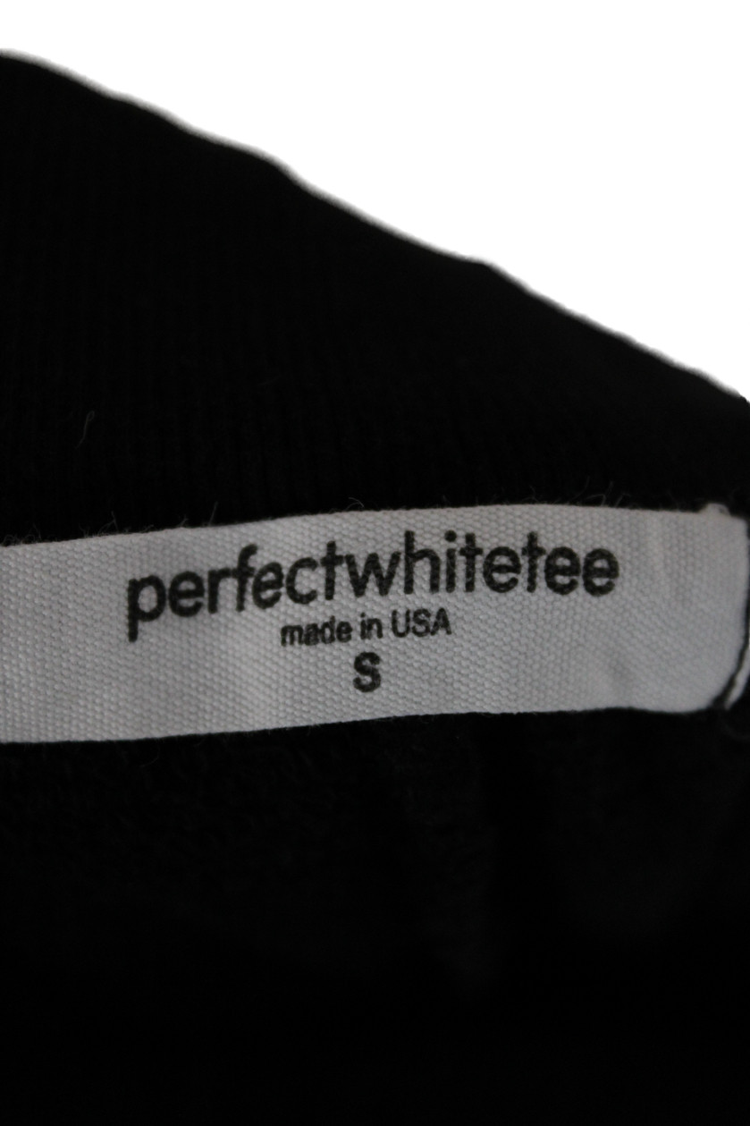 Perfect White Tee Womens Half Zipper Turtleneck Sweat Suit Black Size Small