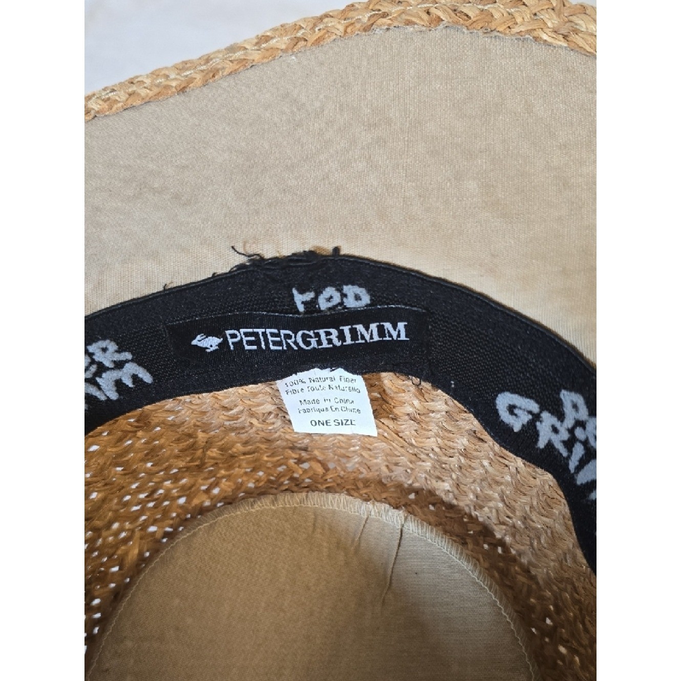 Peter Grimm Natural Brown Straw Fedora Panama Hat with Tan Band One Size