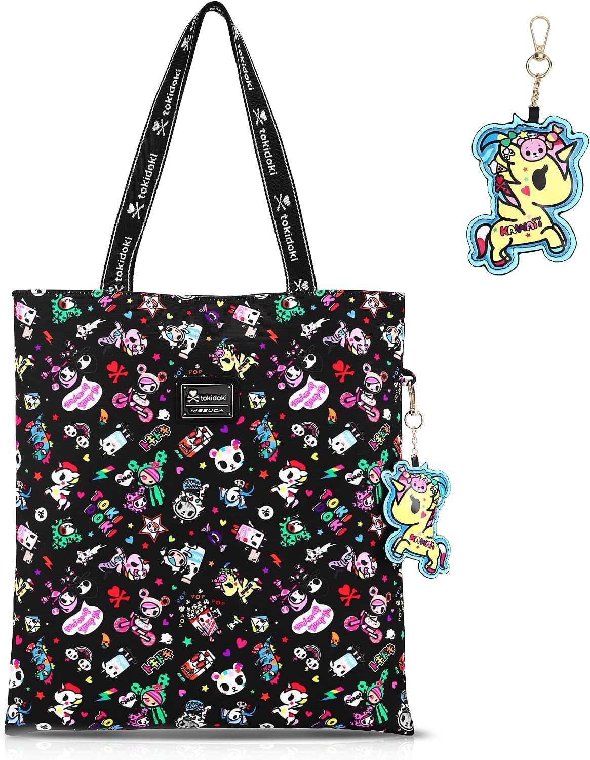 Unicorno Large Tote Bag With Keychain For Women | 13.38×3.93×11.8in Canvas Work