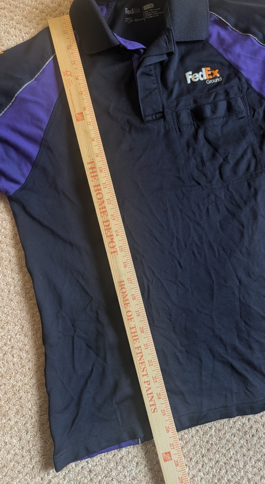 FedEx Short Sleeve Medium Polo Shirt Black Purple FedEx Lot Of 2