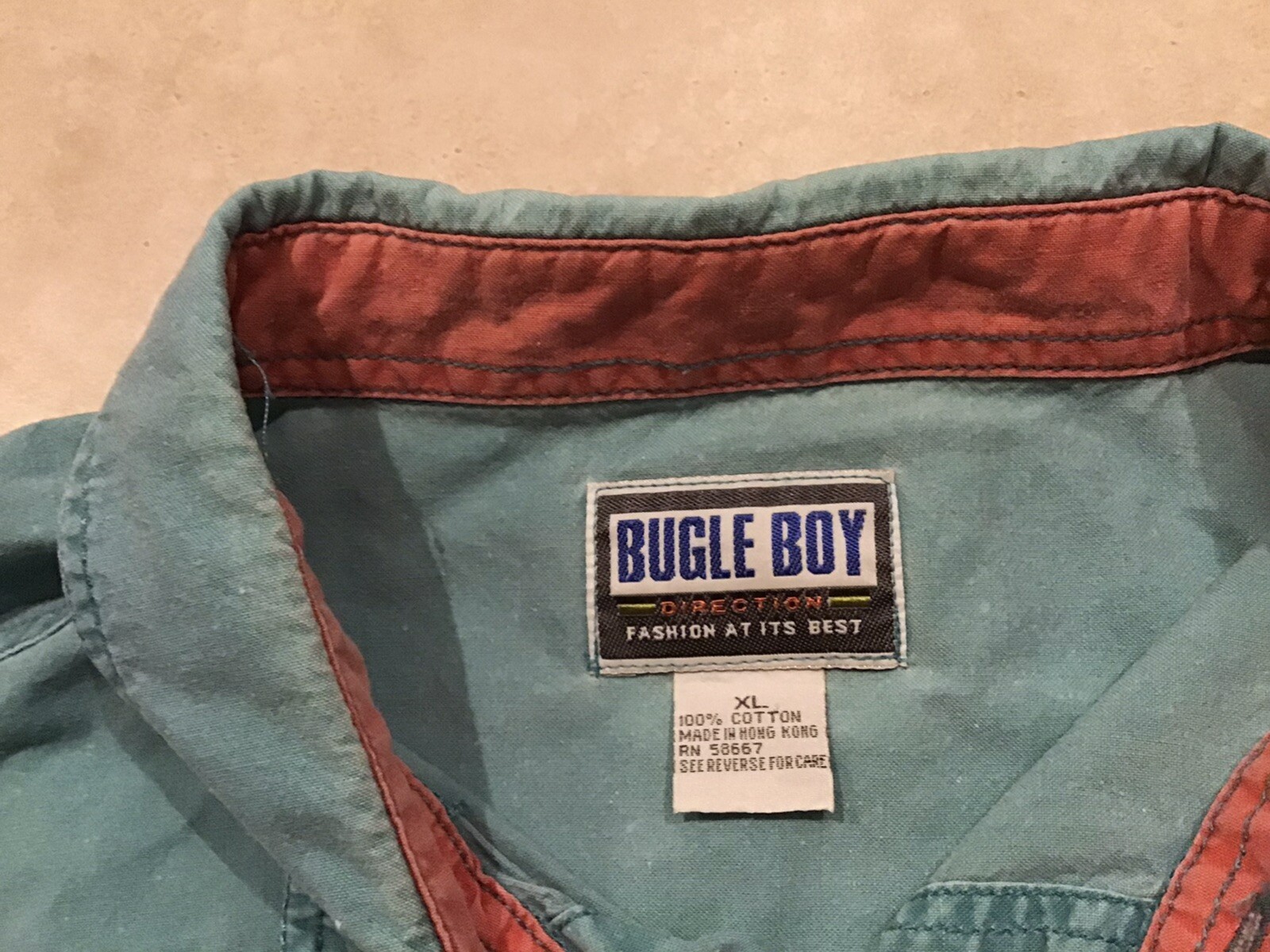 Vintage 90s 80s Bugle Boy Surf Grunge Colorblock Shirt Pink Ski Punk Hip Hop
