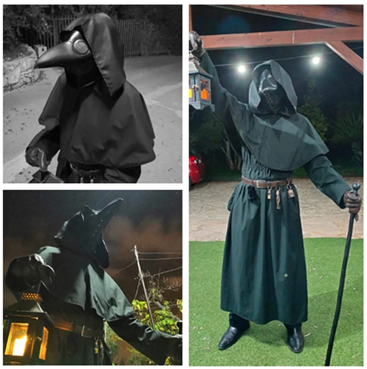 Medieval Hood Hat Halloween Grim Cowl Cloak Monk Pagan Hooded Witch Cowl Hat