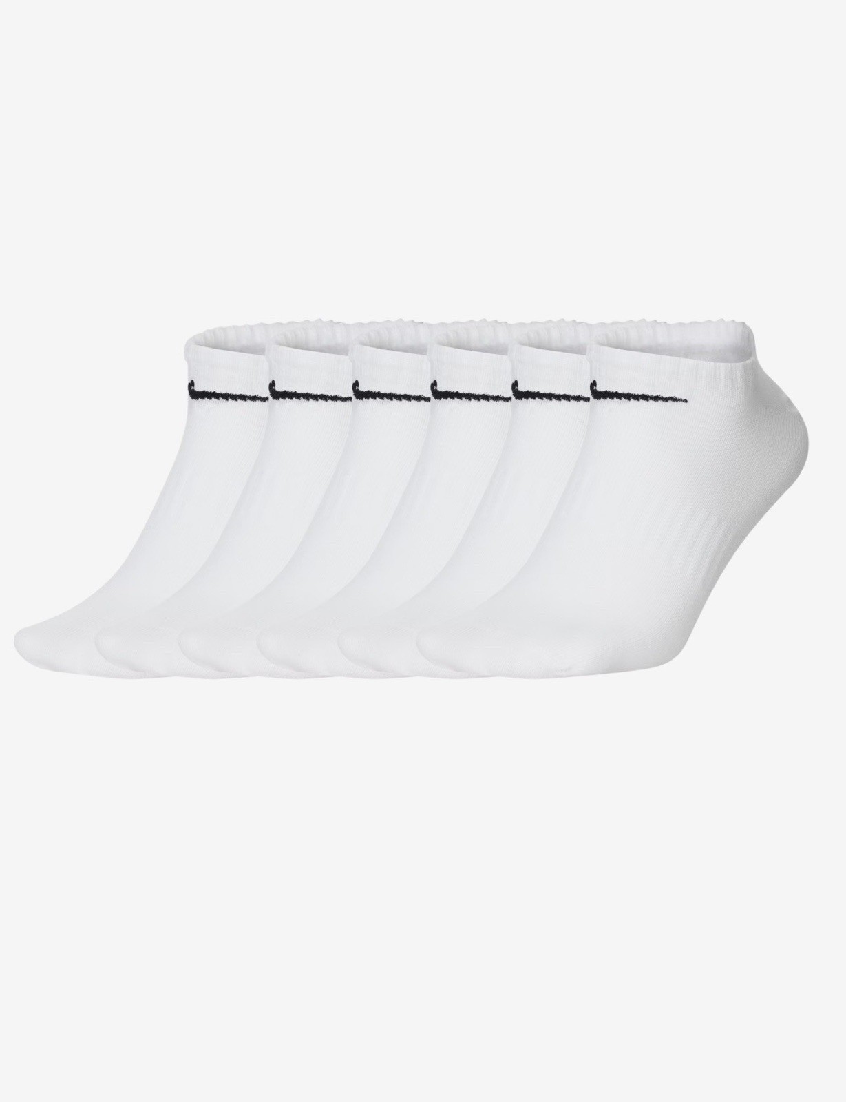 Nike No Show L Size Unisex Athletic Socks, Pack Of 6 – White