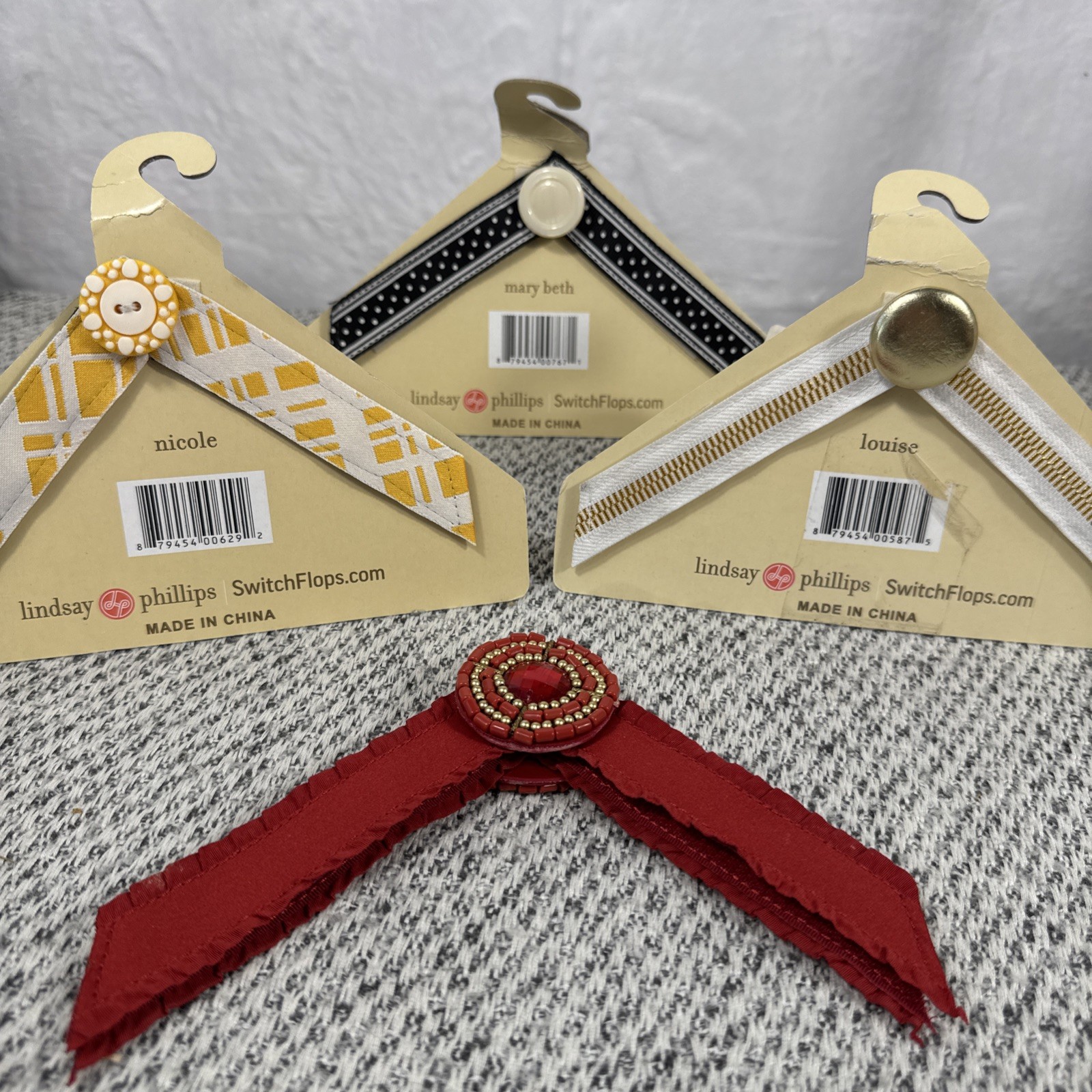 Lindsay Philips Switchflops Interchangable Straps Set Of 4 Size 5/6