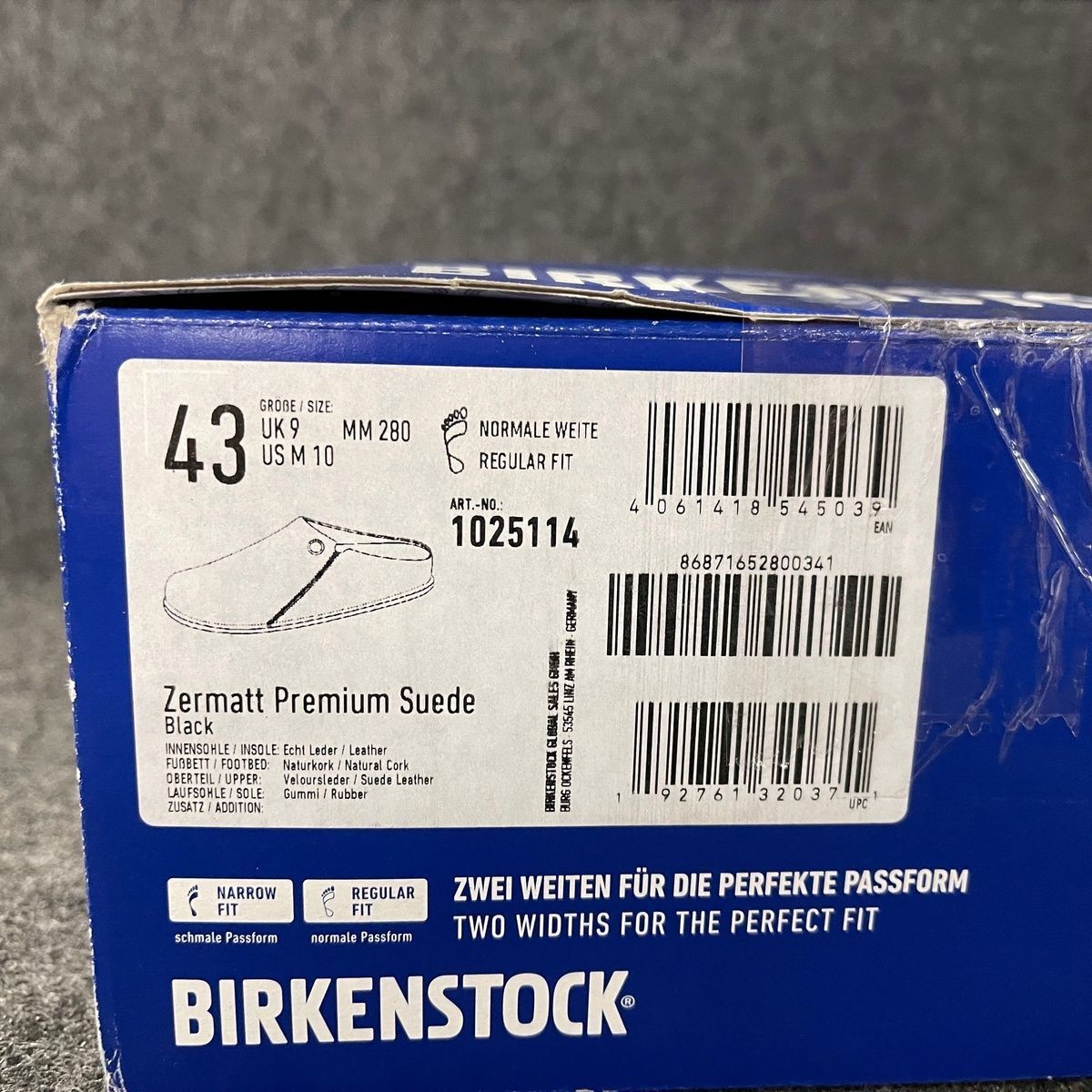 BIRKENSTOCK Zermatt Premium Suede Slipper Men’s Size US 10 Black