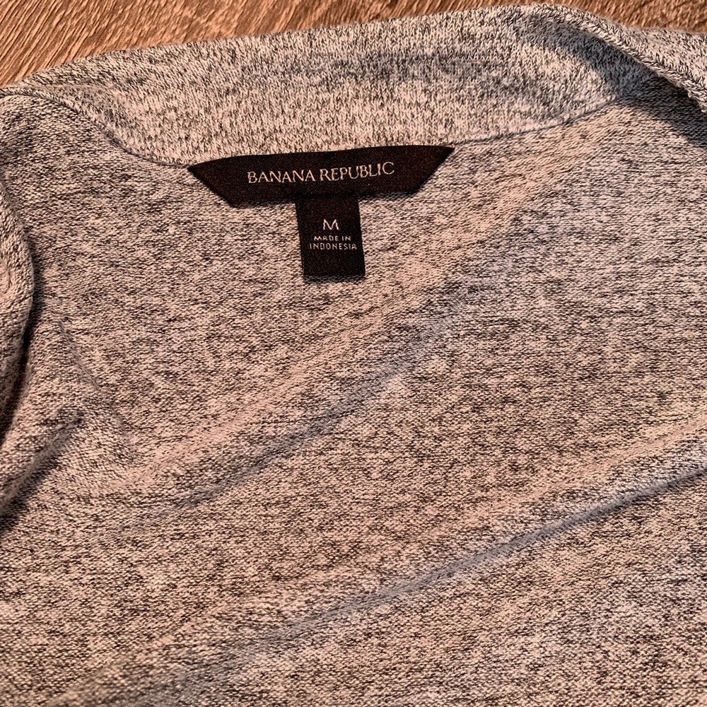 Banana Republic Gray Lightweight Jersey Long Cardigan Sweater Pockets Womens M