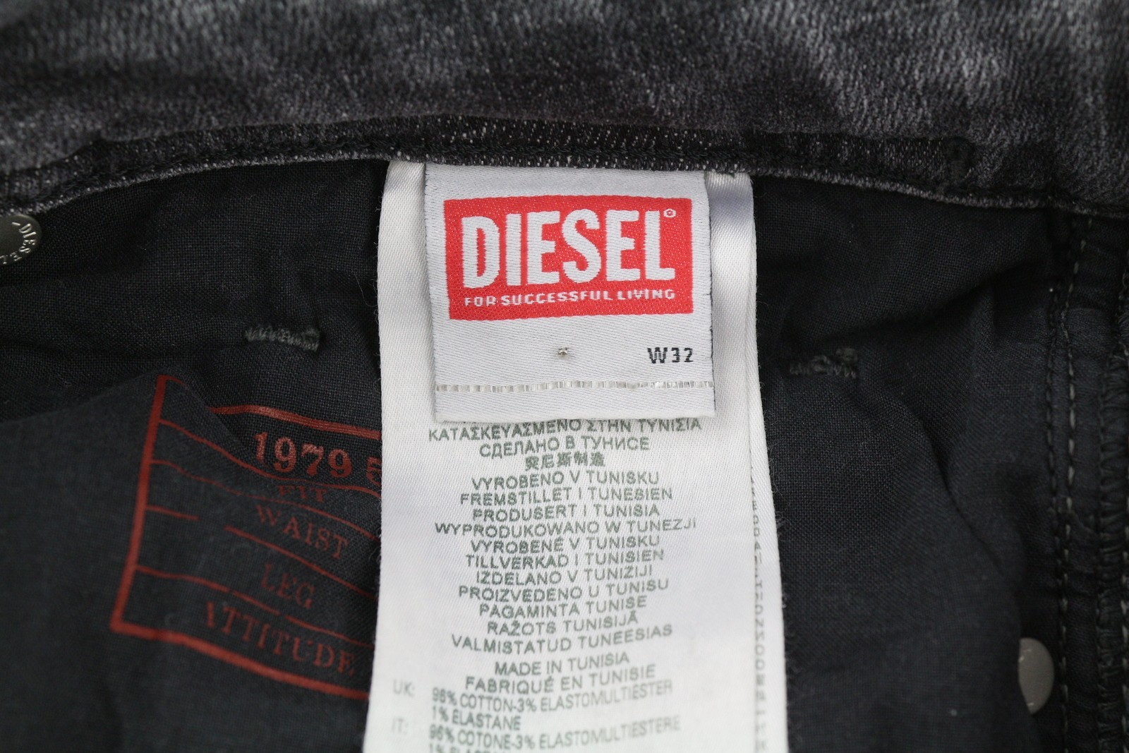 DIESEL 1979 Sleenker 09H70 Men Jeans W32/L32 Skinny Grey Distress Low RRP250 *