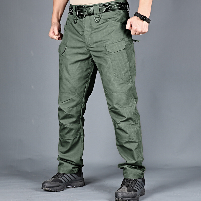 Men Tactical Cargo Pants Soldier Straight-fit Work Combat Trousers Outdoor