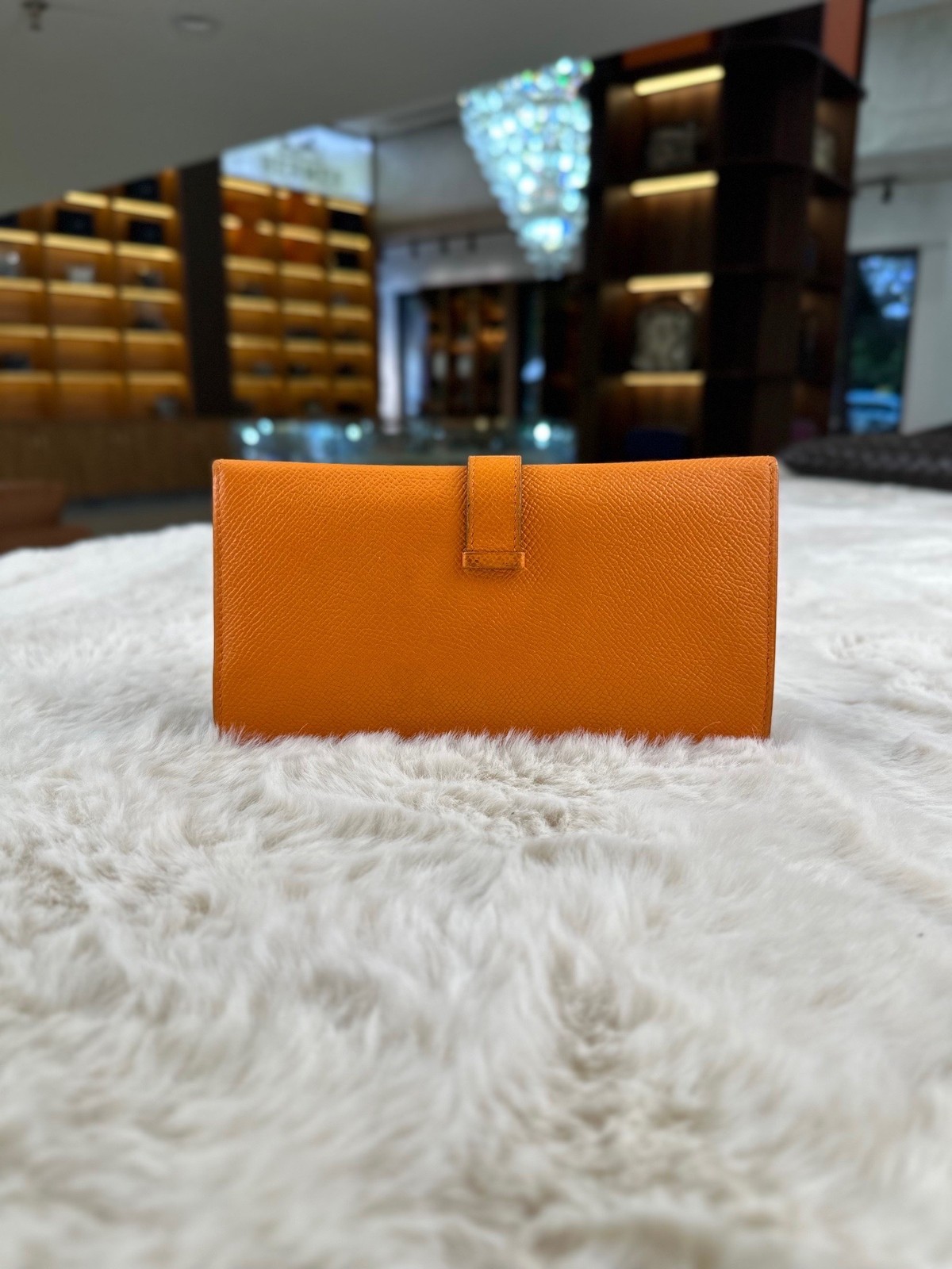 Hermes Pre-Owned Authentic Long Wallet Length 17 cm, width 1 cm, height 9 cm