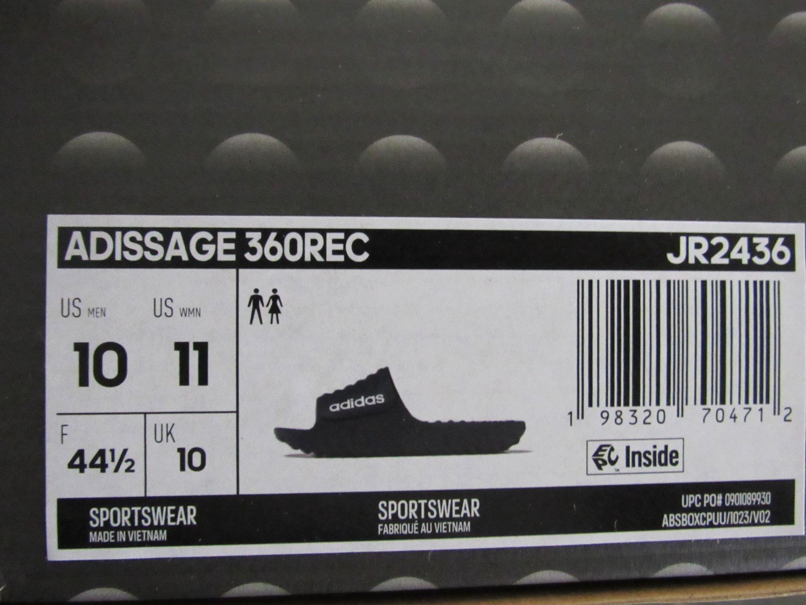 adidas Adissage 360rec Slides Sandals Men’s 10 US Navy Foam Comfy