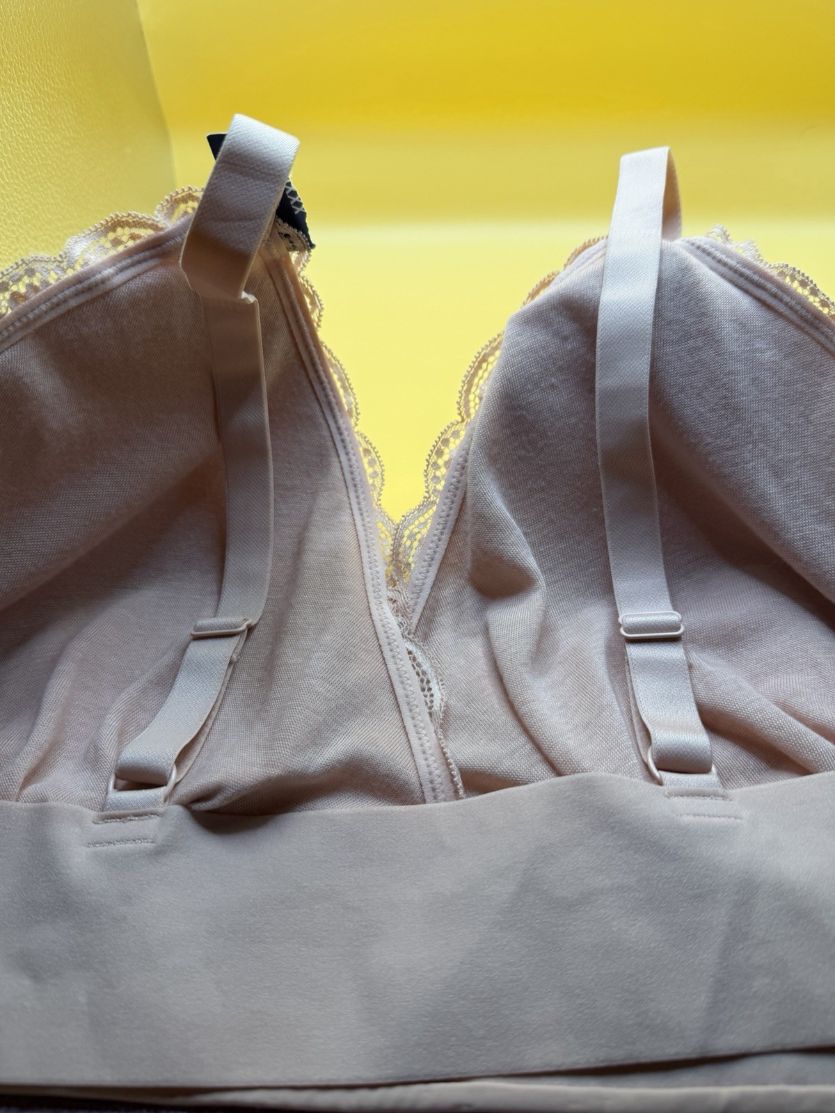 BRA Womens Joyspun Wirefree Lace Micro Bralette Blush Pink Stain Size XXXL NWT
