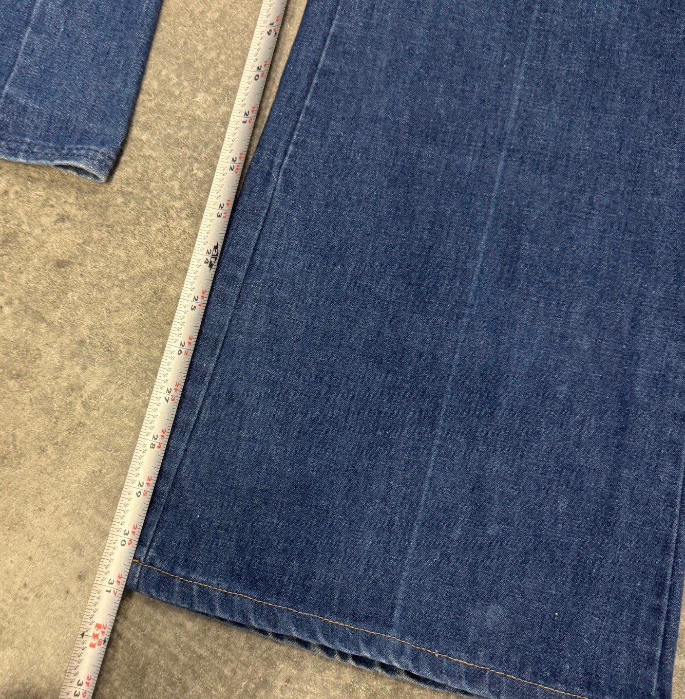 Vintage 70’s Mens Flare Jeans Super Wide Leg Repaired 34 x 30