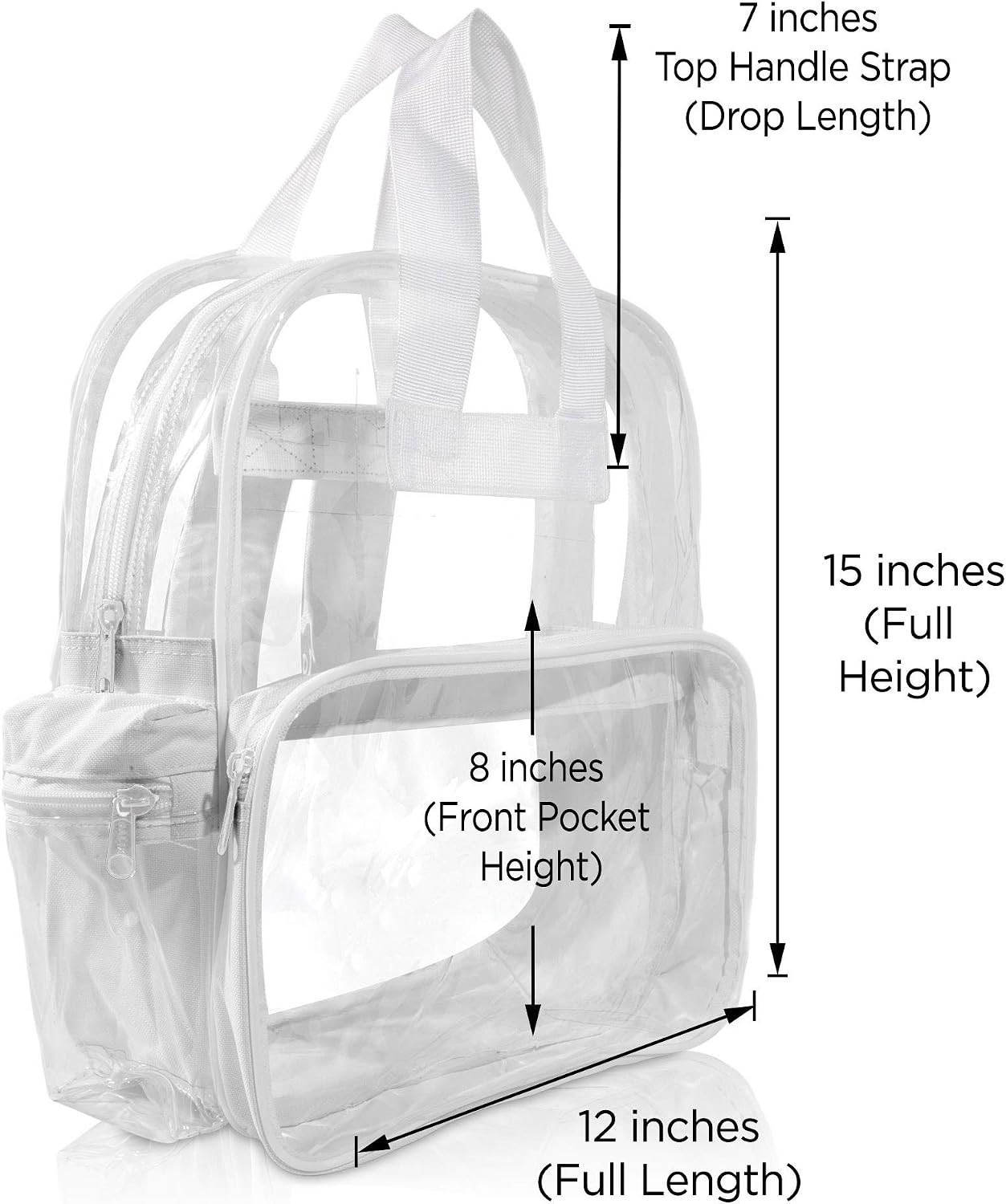 Dalix Clear White PVC Backpack
